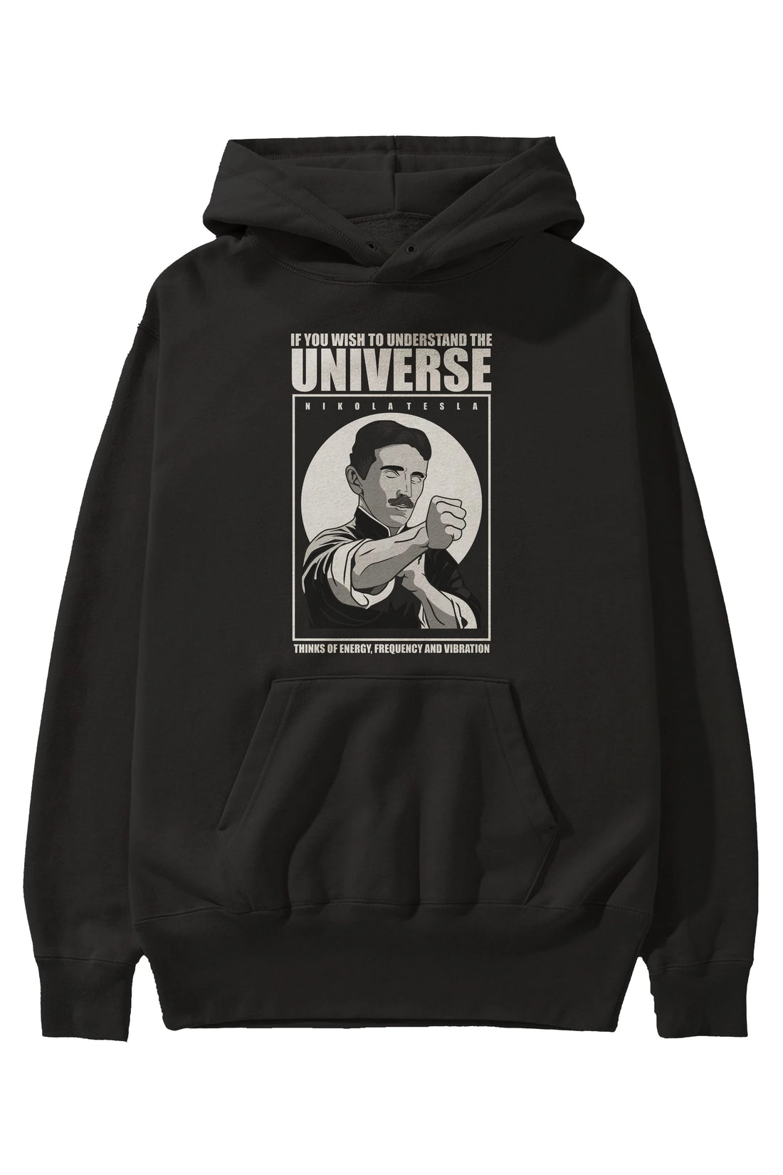 Nicola Tesla Ip Man Ön Baskılı Hoodie Oversize Kapüşonlu Sweatshirt Erkek Kadın Unisex