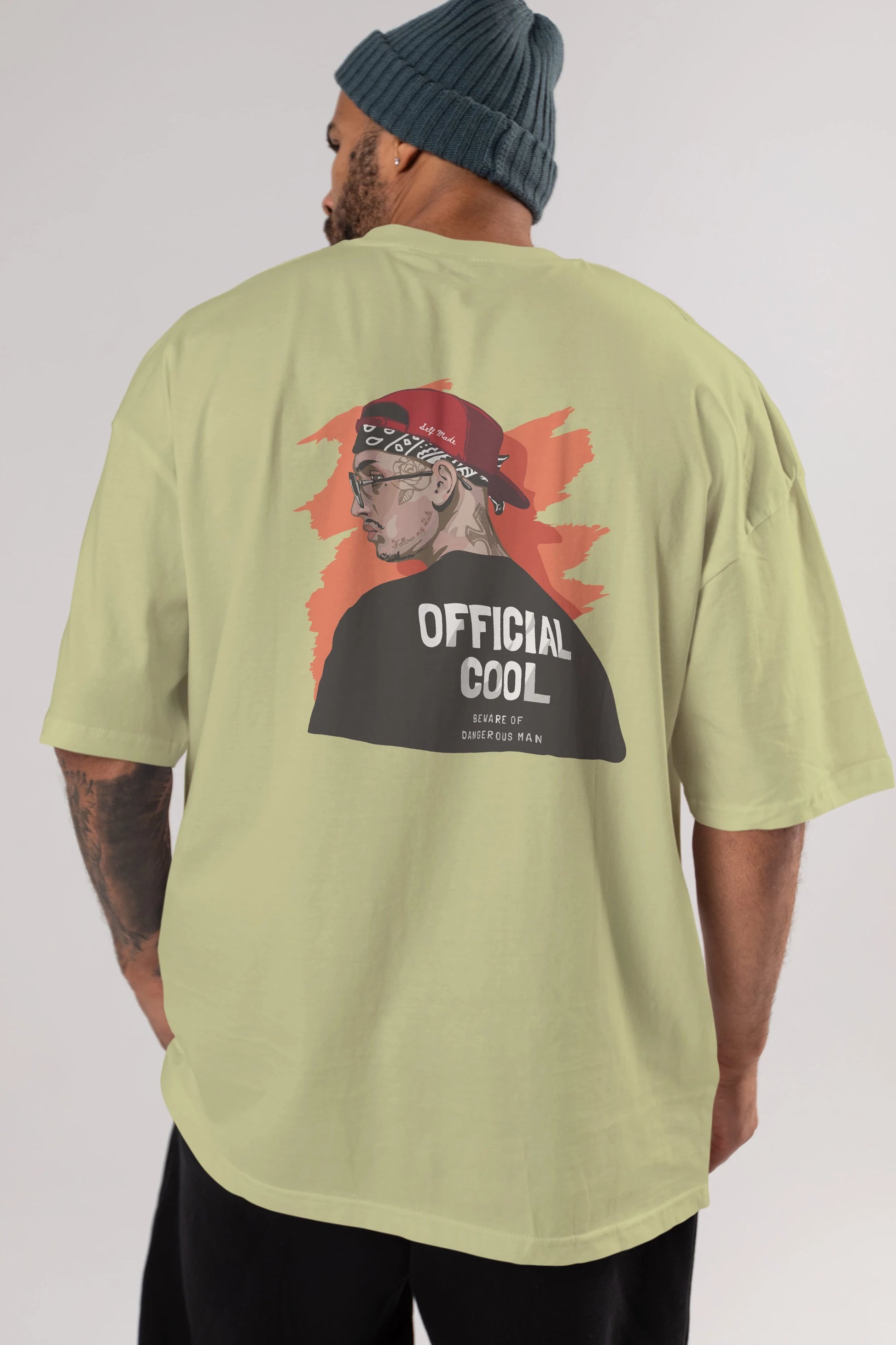 Official Cool Arka Baskılı Oversize t-shirt Erkek Kadın Unisex