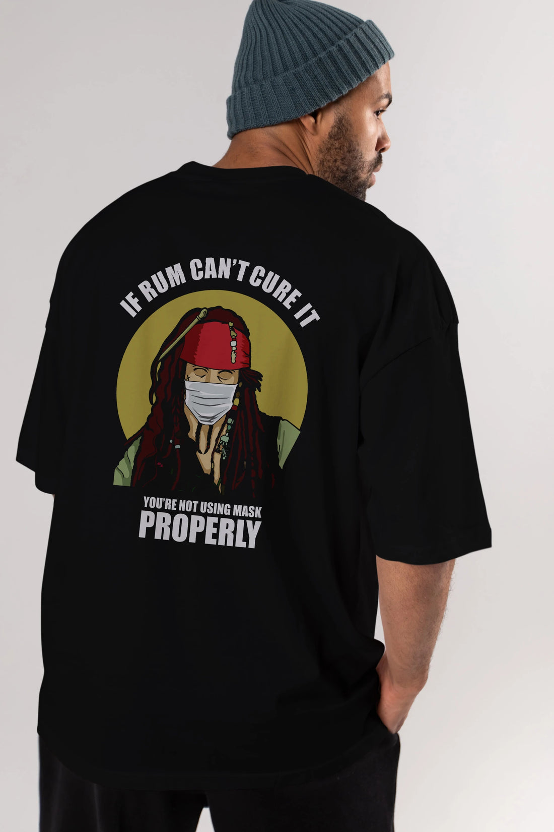 Pirates Maker Arka Baskılı Oversize t-shirt Erkek Kadın Unisex %100 Pamuk tişort