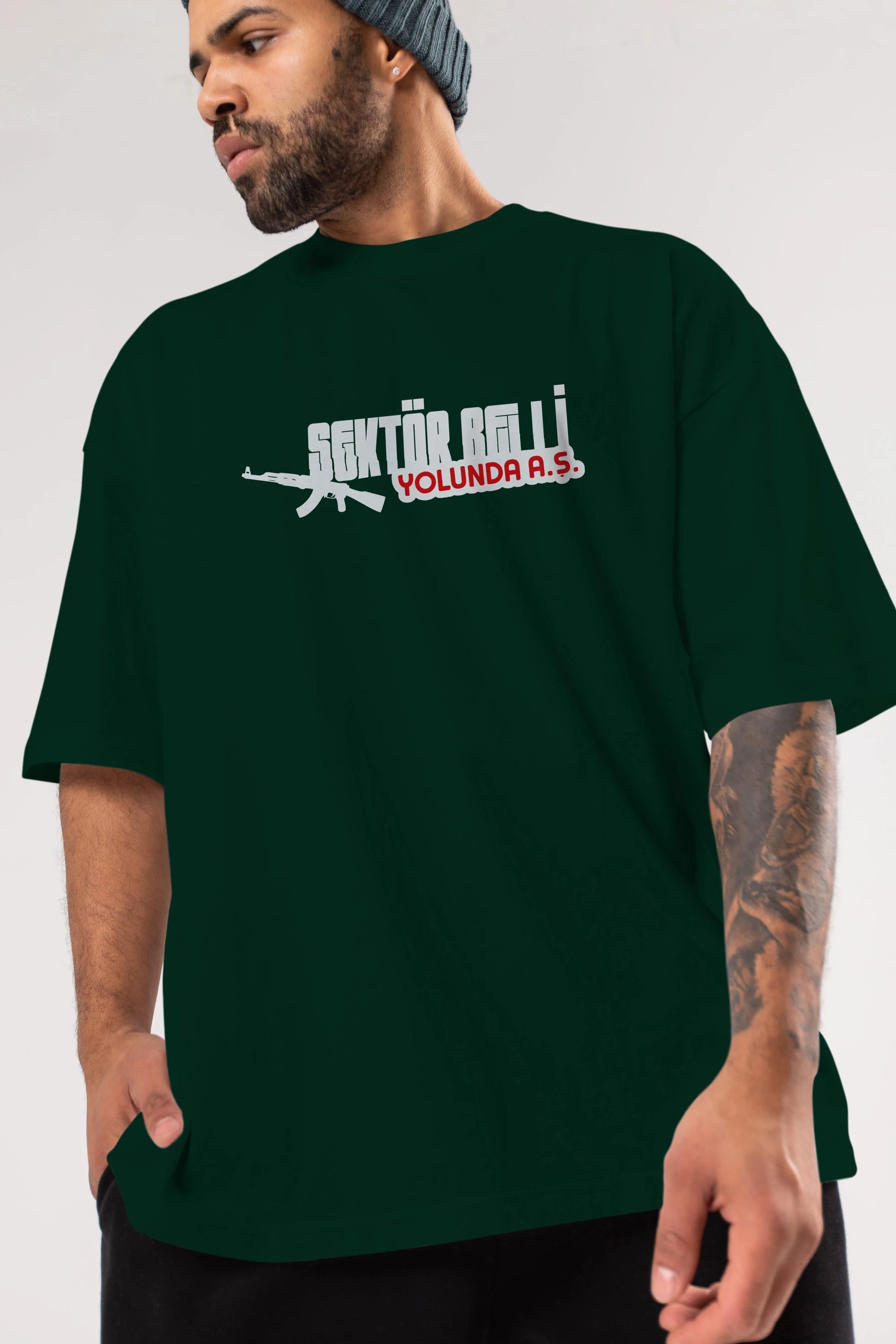 Sektör Belli Ön Baskılı Oversize t-shirt %100 pamuk Erkek Kadın Unisex