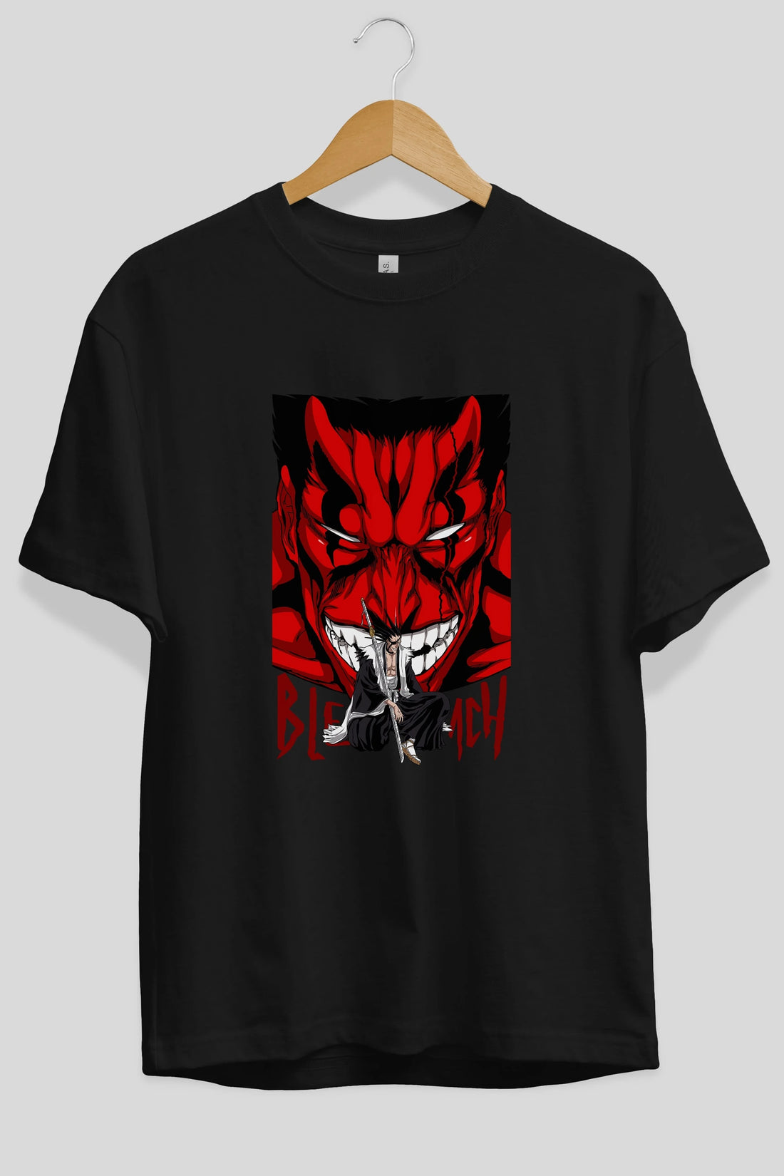 KENPACHI ZARAKI BLEACH Anime Ön Baskılı Oversize t-shirt %100 pamuk Erkek Kadın Unisex