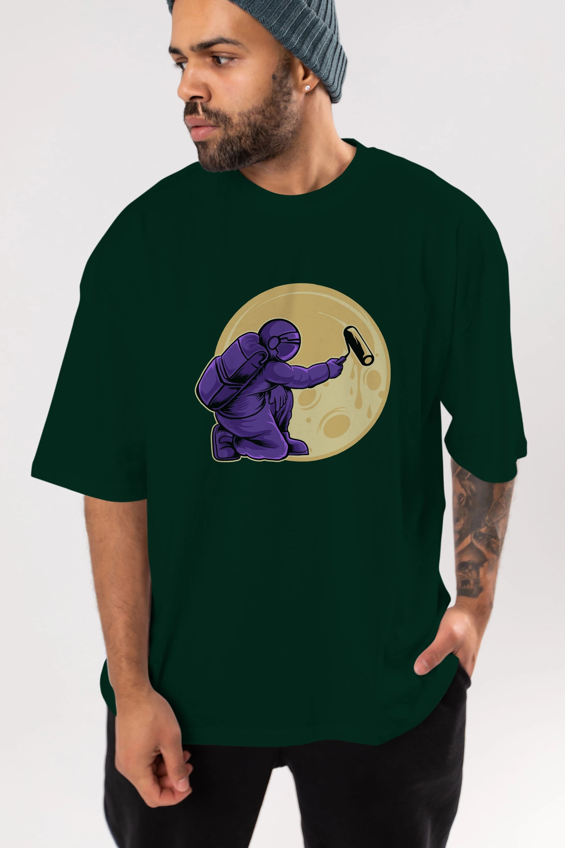 Astropaint Ön Baskılı Oversize t-shirt Erkek Kadın Unisex