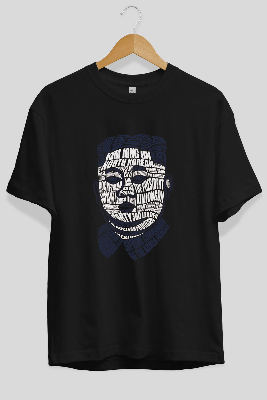 Kim Jong Un Calligram Ön Baskılı Oversize t-shirt %100 pamuk Erkek Kadın Unisex