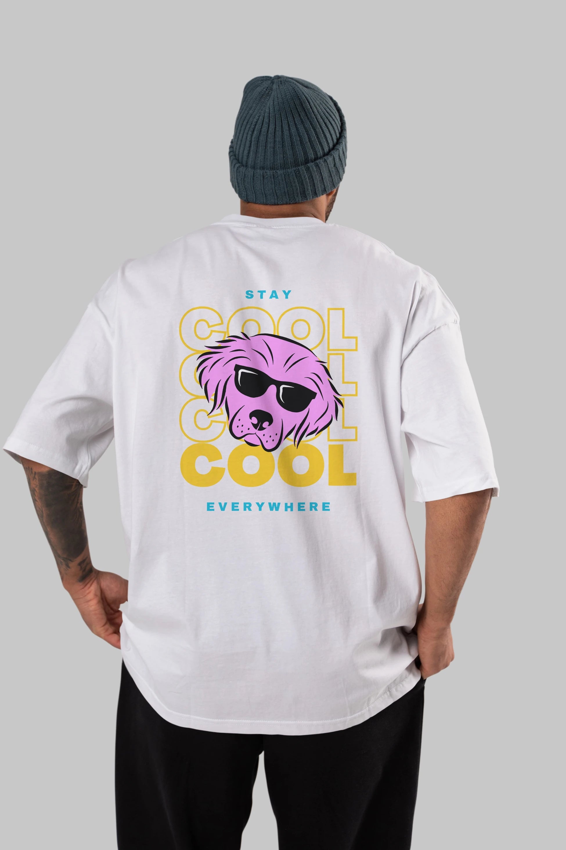 Cool Dog 2 Arka Baskılı Oversize t-shirt Erkek Kadın Unisex