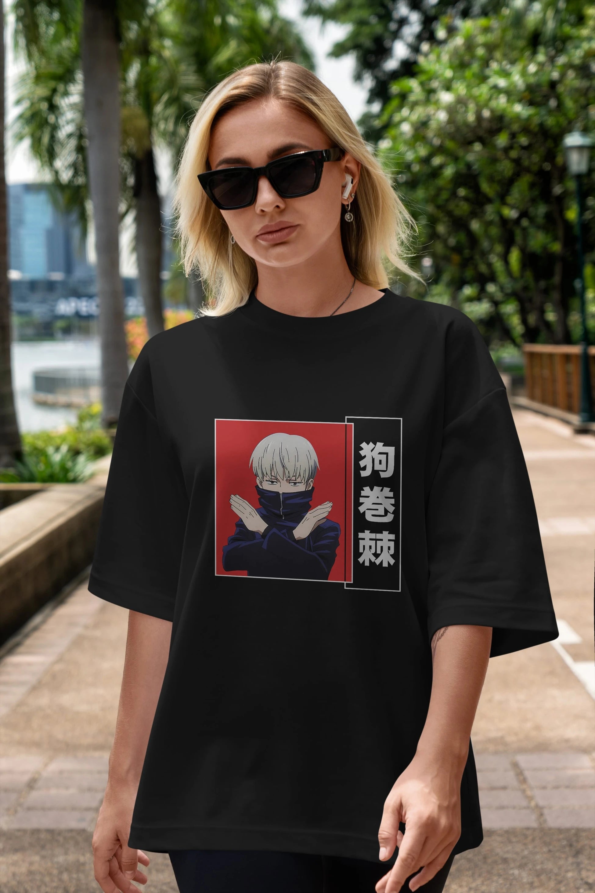 Toge Inumaki Anime Ön Baskılı Oversize t-shirt %100 pamuk Erkek Kadın Unisex