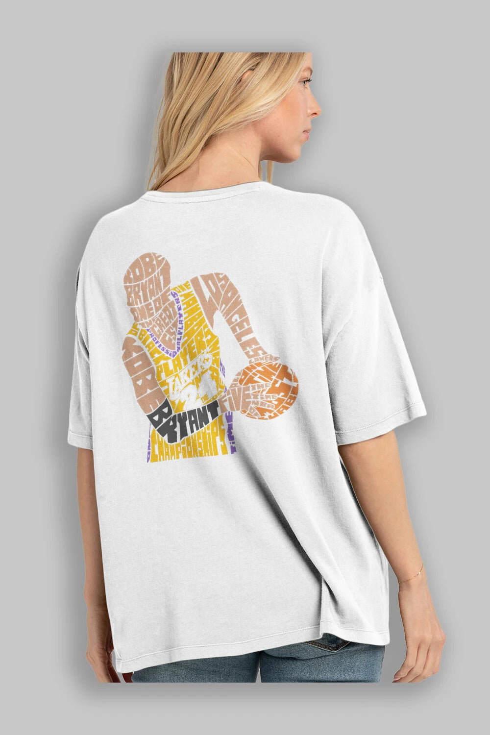 Kobe Bryant Arka Baskılı Oversize t-shirt %100 pamuk Erkek Kadın Unisex