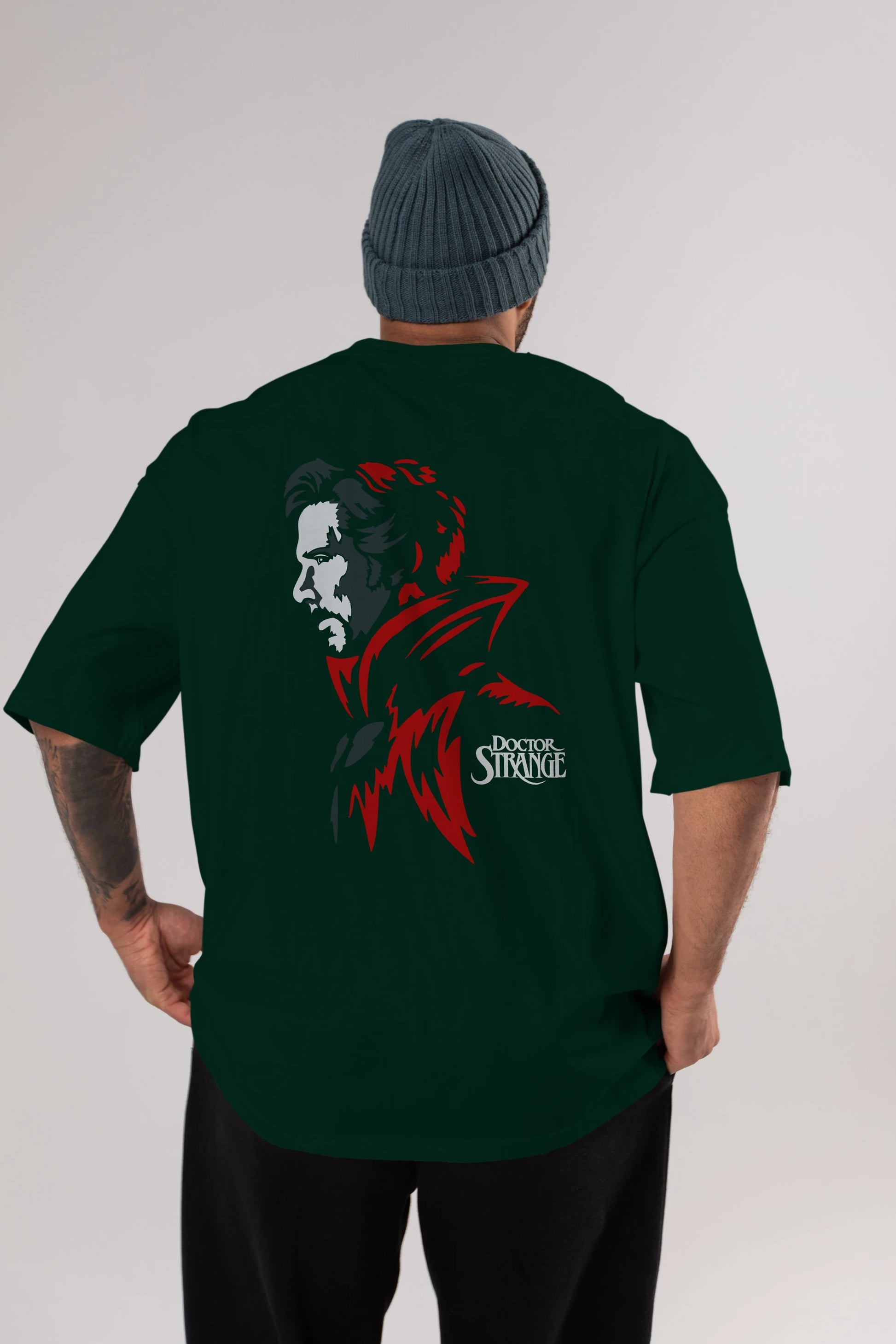 Doctor Strange (2) Arka Baskılı Oversize t-shirt Erkek Kadın Unisex %100 Pamuk Bisiklet Yaka tişort
