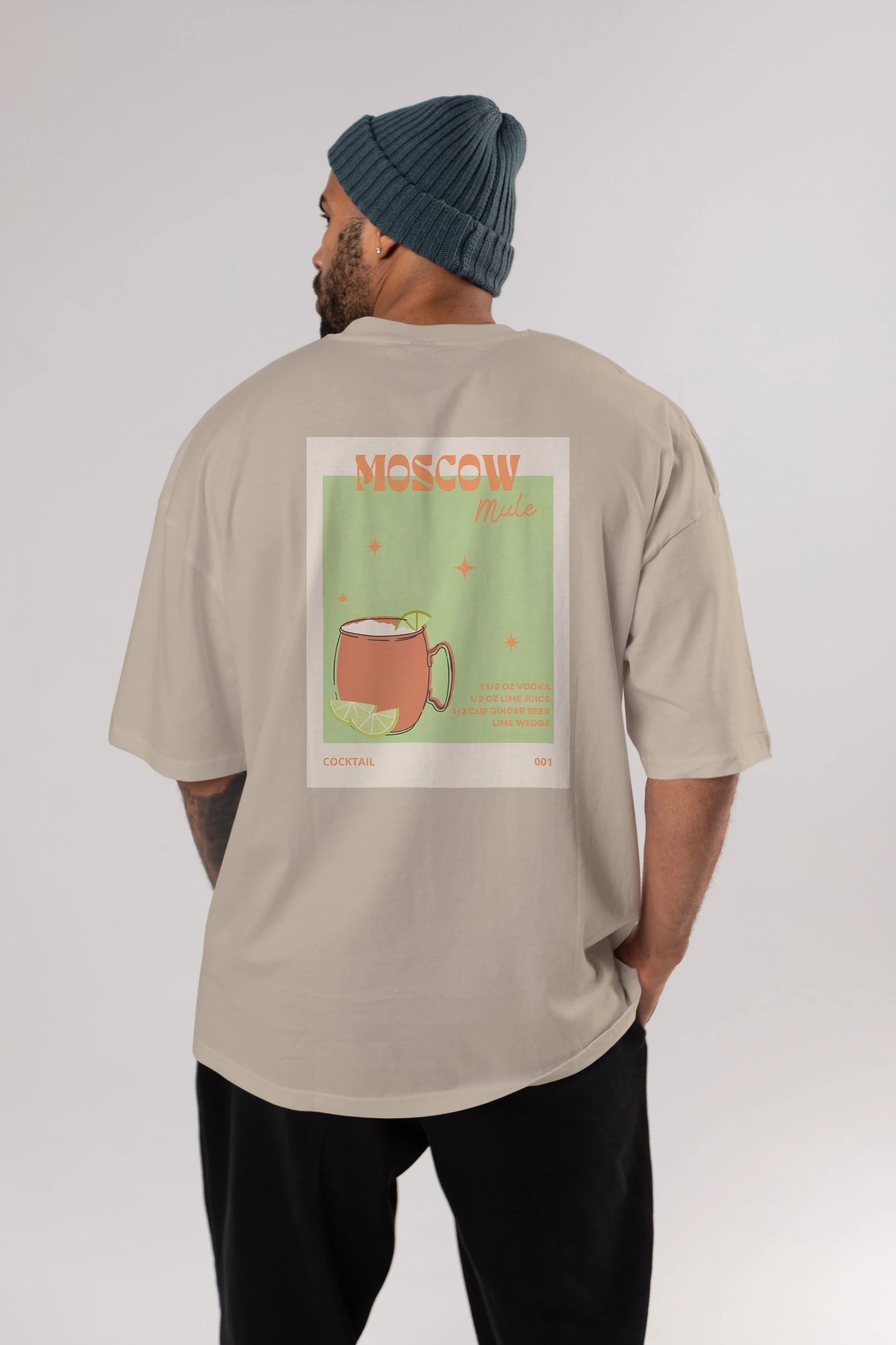 Moscow Mule 2 Arka Baskılı Oversize t-shirt Erkek Kadın Unisex %100 Pamuk Bisiklet Yaka tişort