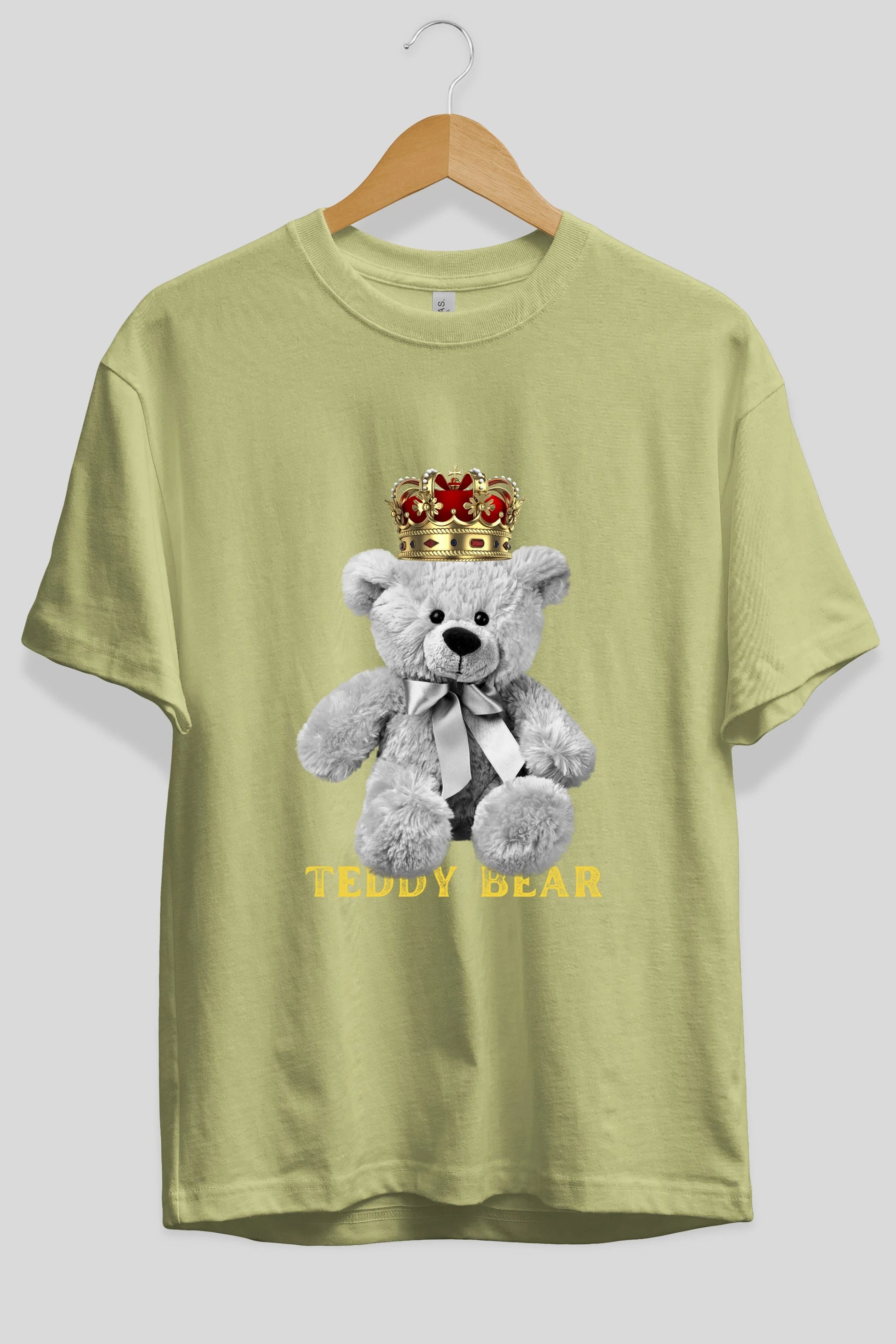 Teddy Bear Ön Baskılı Oversize t-shirt Erkek Kadın Unisex %100 Pamuk