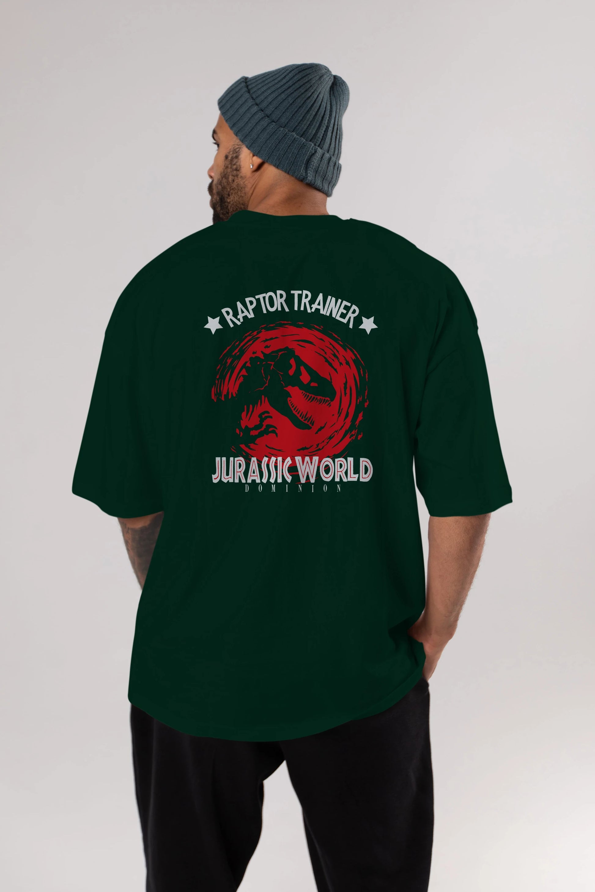 Jurassic Park (3) Arka Baskılı Oversize t-shirt Erkek Kadın Unisex %100 Pamuk Bisiklet Yaka tişort