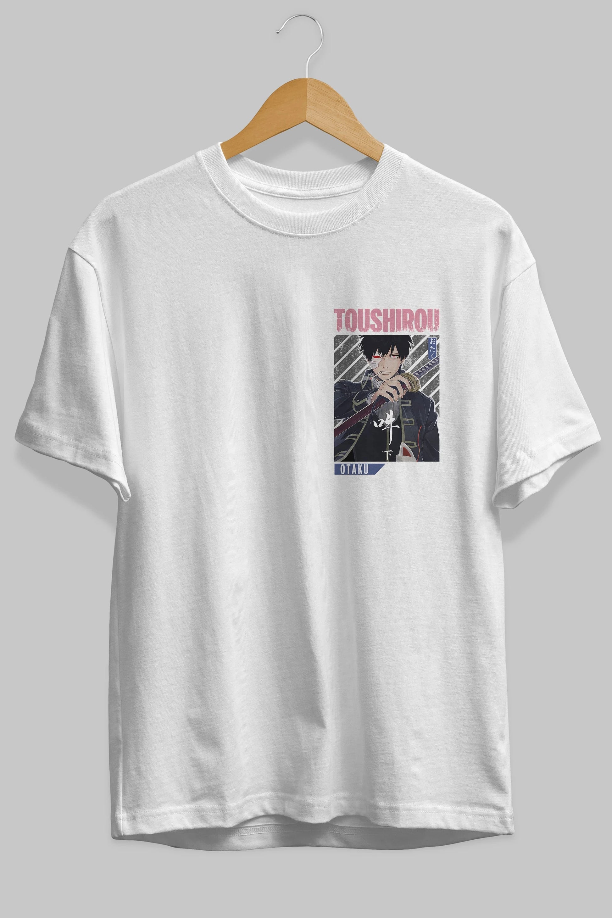 Toushirou Hijikata 1 Ön Sol Baskılı Oversize t-shirt Erkek Kadın Unisex %100 Pamuk Bisiklet Yaka tişort