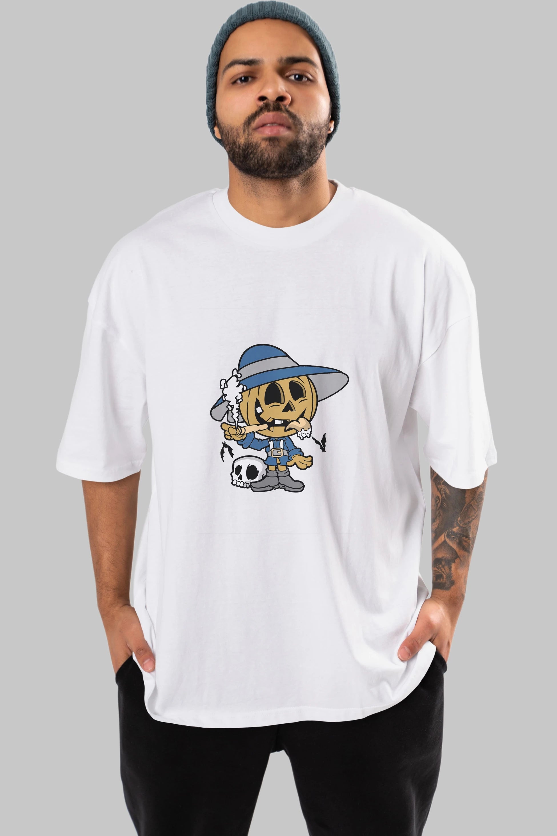 Halloween Kid Ön Baskılı Oversize t-shirt Erkek Kadın Unisex %100 Pamuk tişort