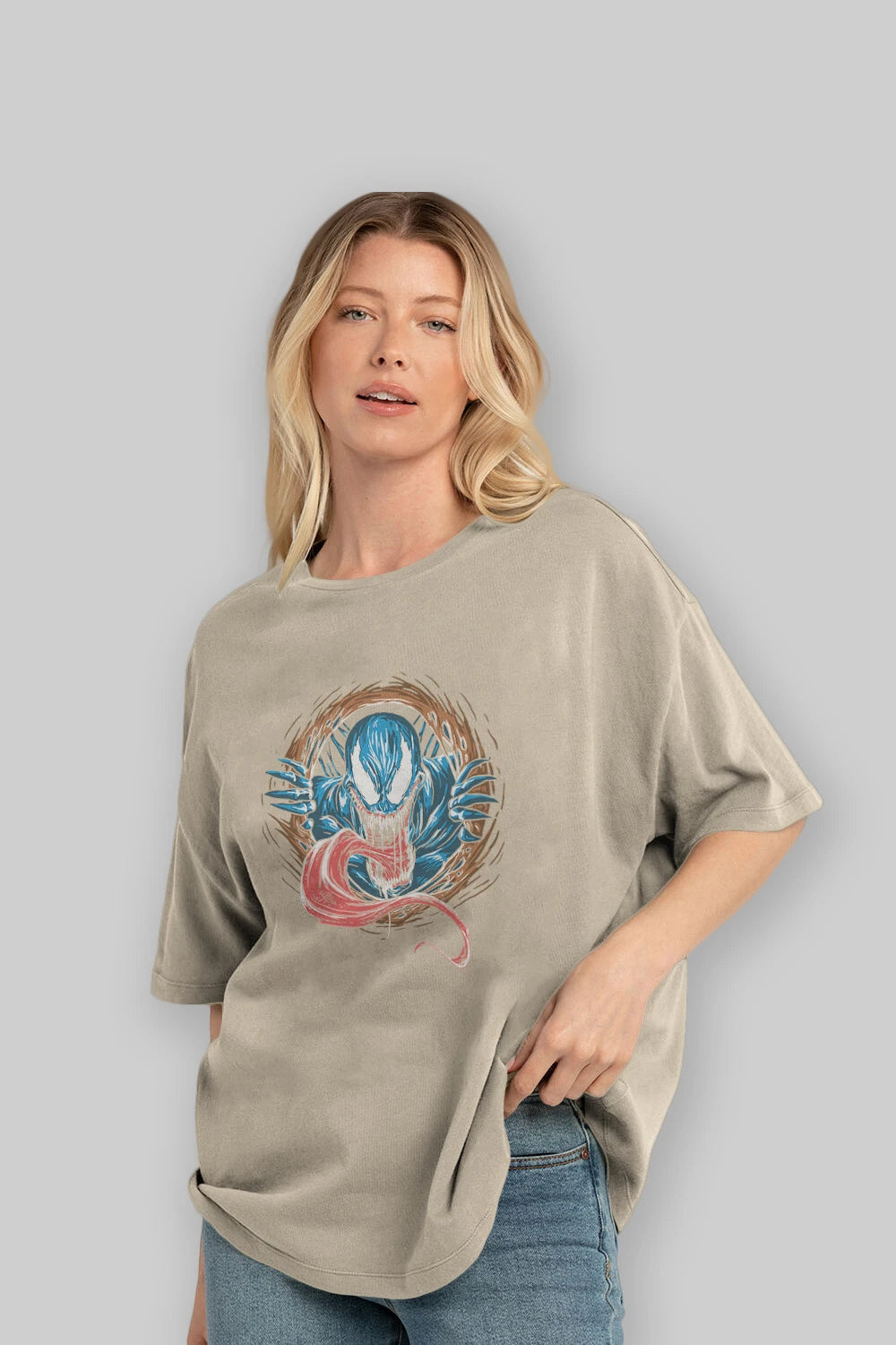 Venom (7) Ön Baskılı Oversize t-shirt Erkek Kadın Unisex %100 Pamuk Bisiklet Yaka tişort