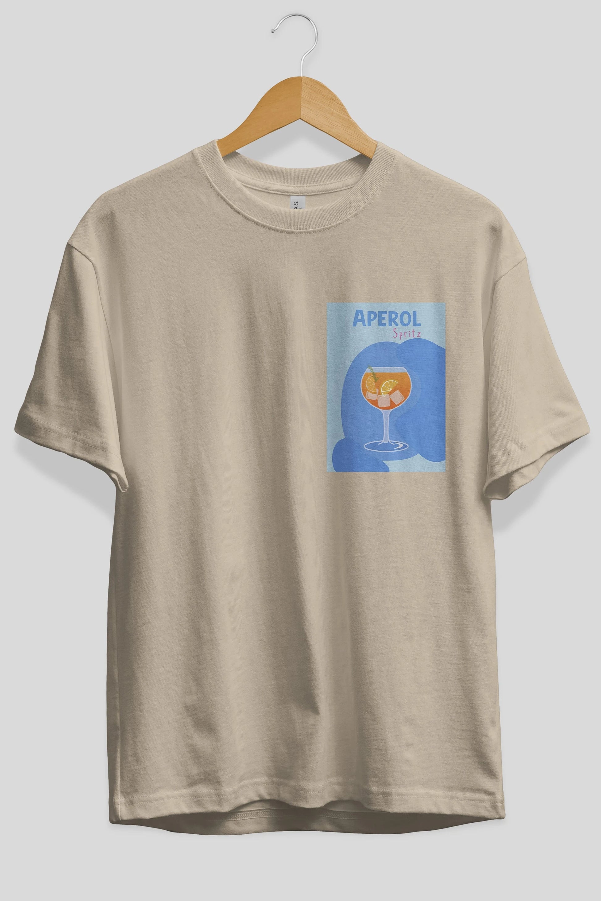 Aperol Spritz 10 Ön Sol Baskılı Oversize t-shirt Erkek Kadın Unisex %100 Pamuk Bisiklet Yaka tişort