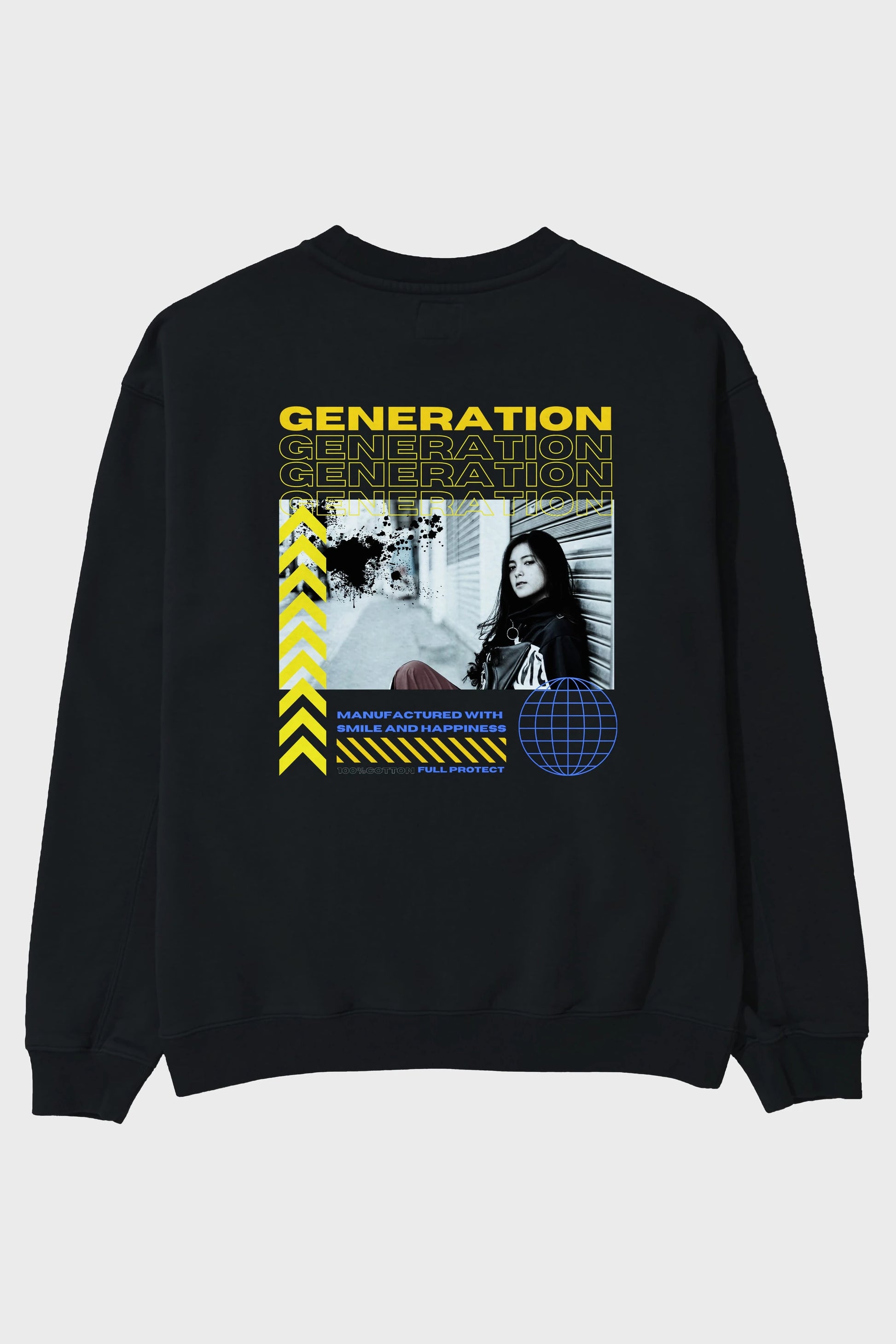 Generation Yazılı Arka Baskılı Oversize Sweatshirt Erkek Kadın Unisex