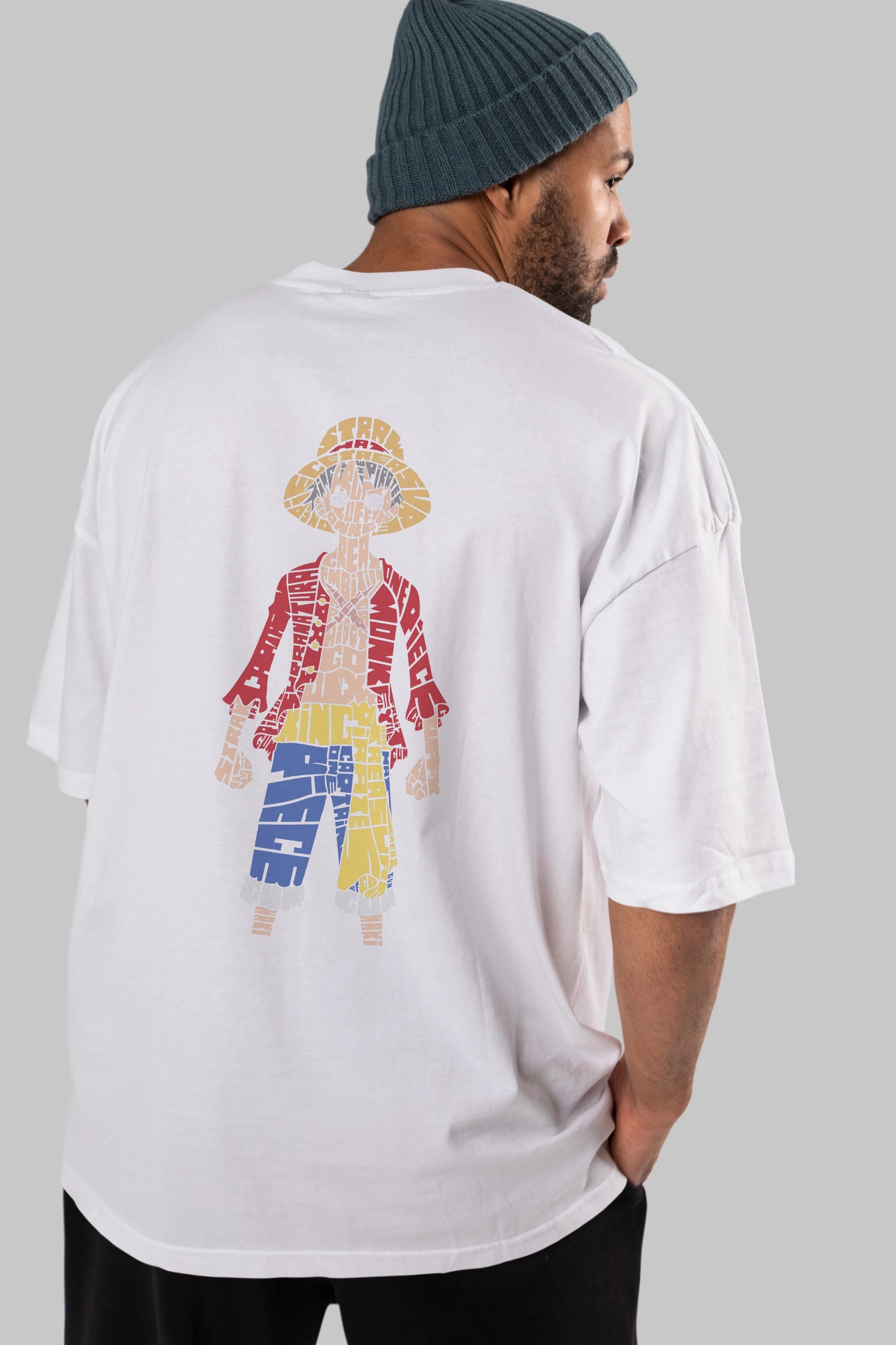 One Piece Arka Baskılı Oversize t-shirt %100 pamuk Erkek Kadın Unisex