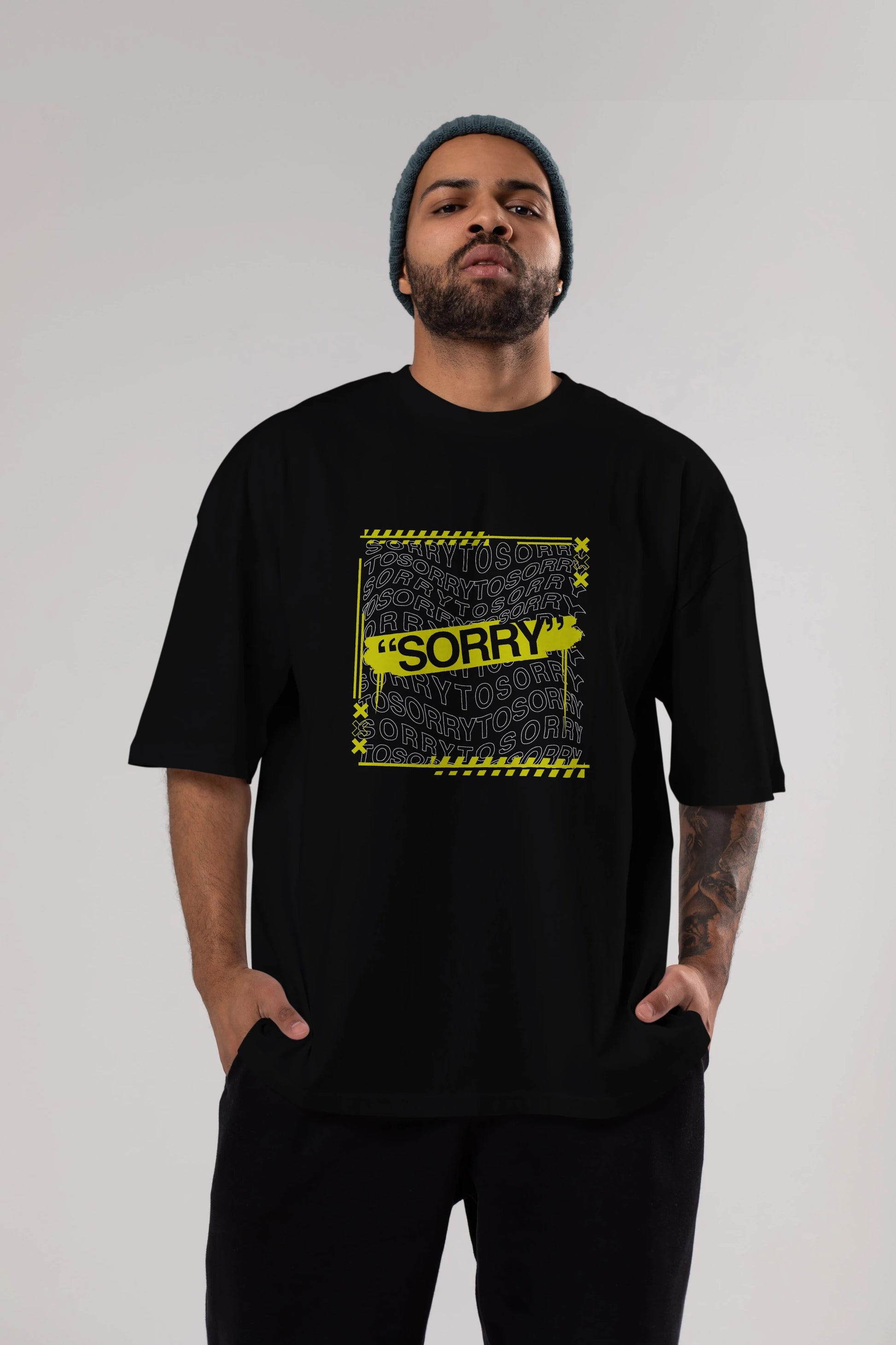 Sorry to Sorry Ön Baskılı Oversize t-shirt Erkek Kadın Unisex
