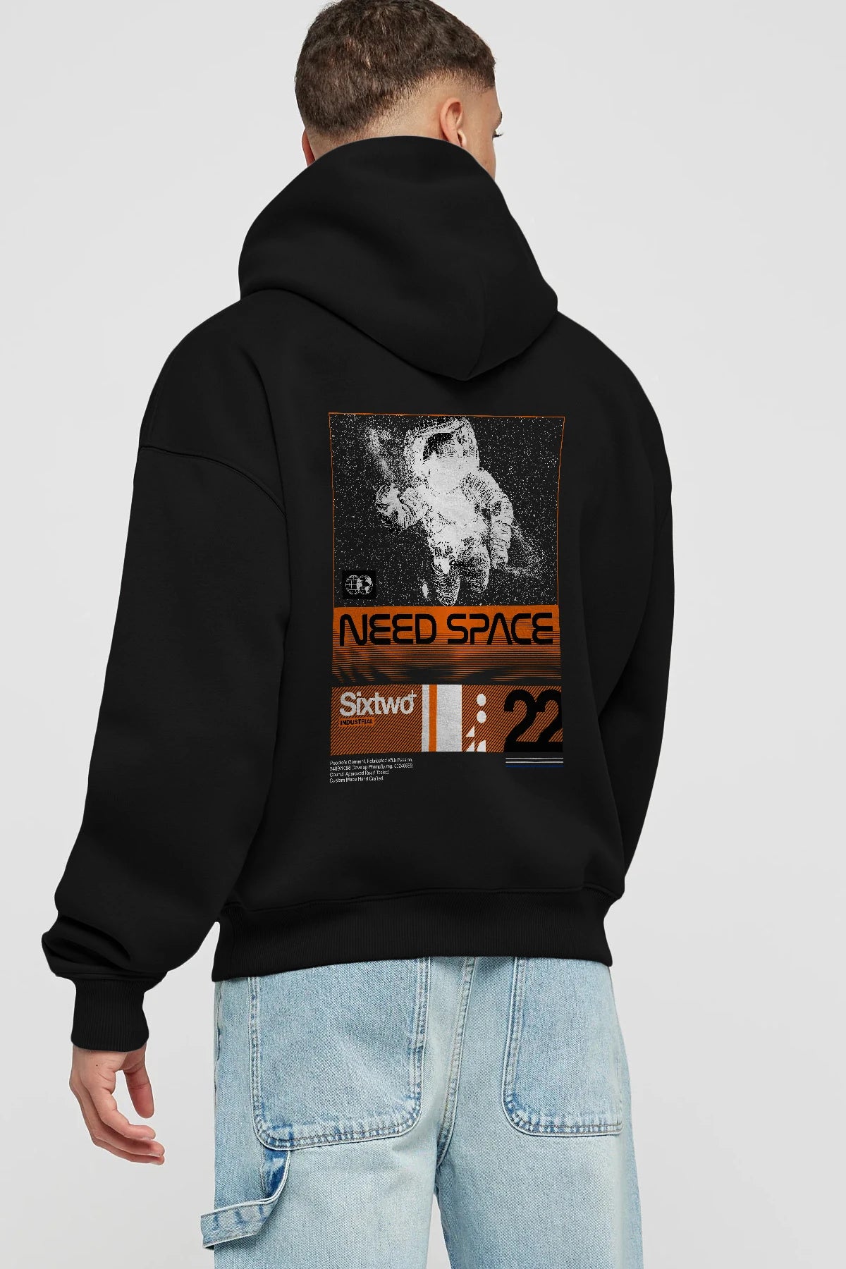 Need Space Arka Baskılı Hoodie Oversize Kapüşonlu Sweatshirt Erkek Kadın Unisex