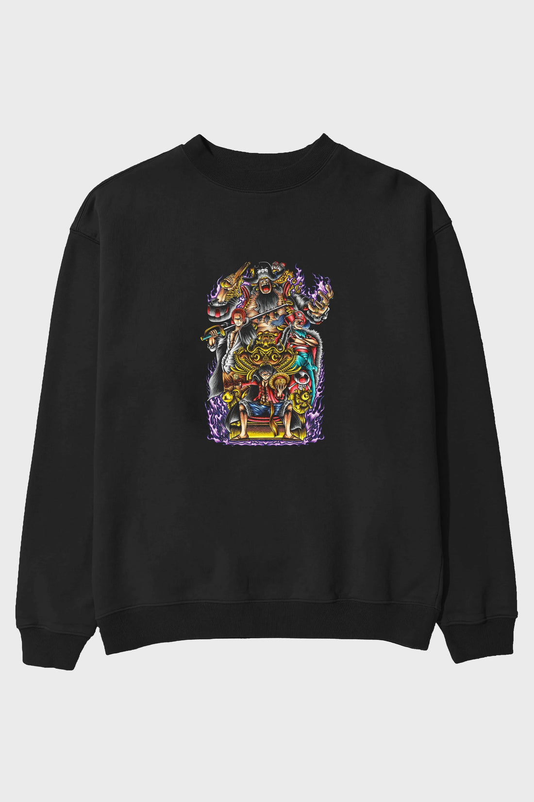 ONE PIECE (8) Anime Ön Baskılı Oversize Sweatshirt Erkek Kadın Unisex