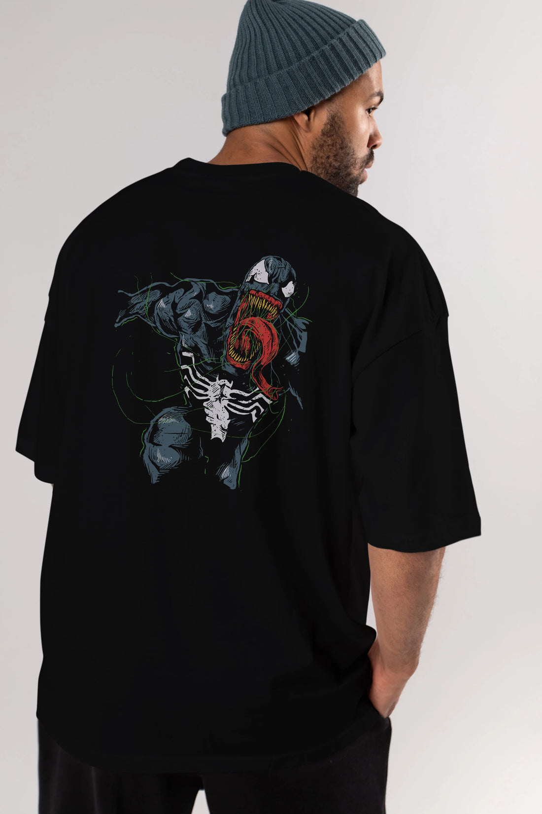 Venom (6) Arka Baskılı Oversize t-shirt Erkek Kadın Unisex %100 Pamuk Bisiklet Yaka tişort