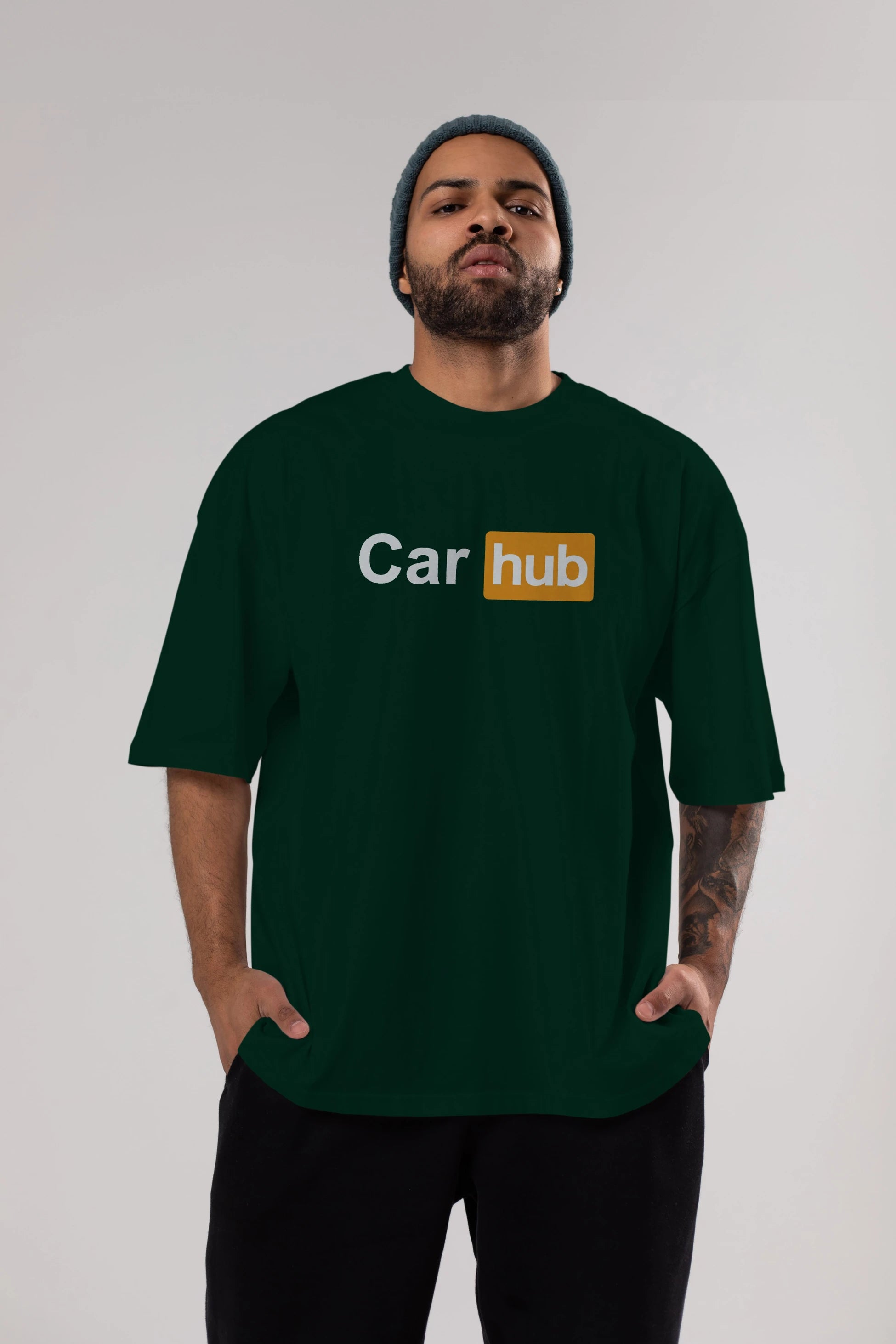 Car Hub Ön Baskılı Oversize t-shirt %100 pamuk Erkek Kadın Unisex