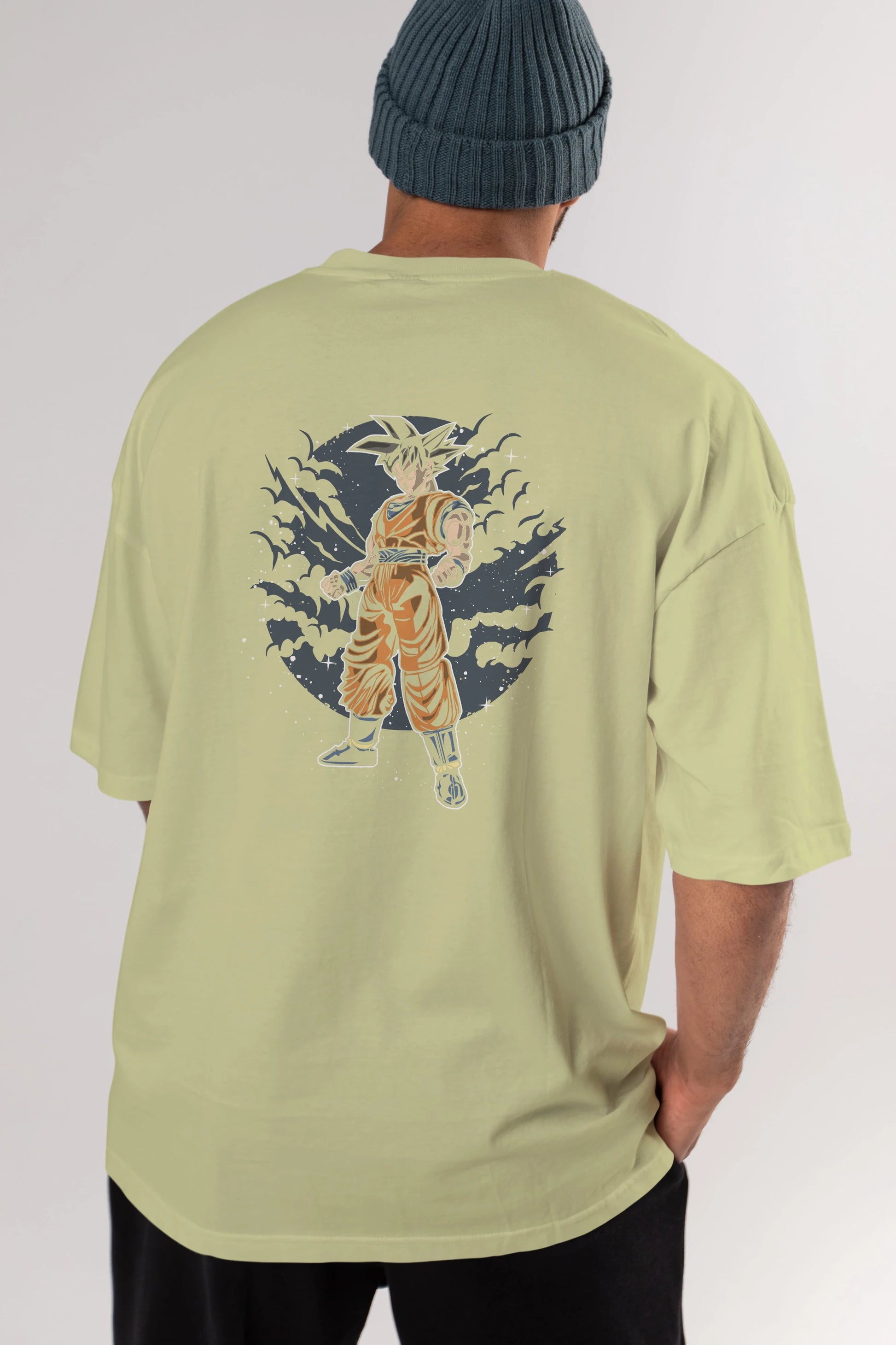 GOKU Arka Baskılı Oversize t-shirt Erkek Kadın Unisex %100 Pamuk