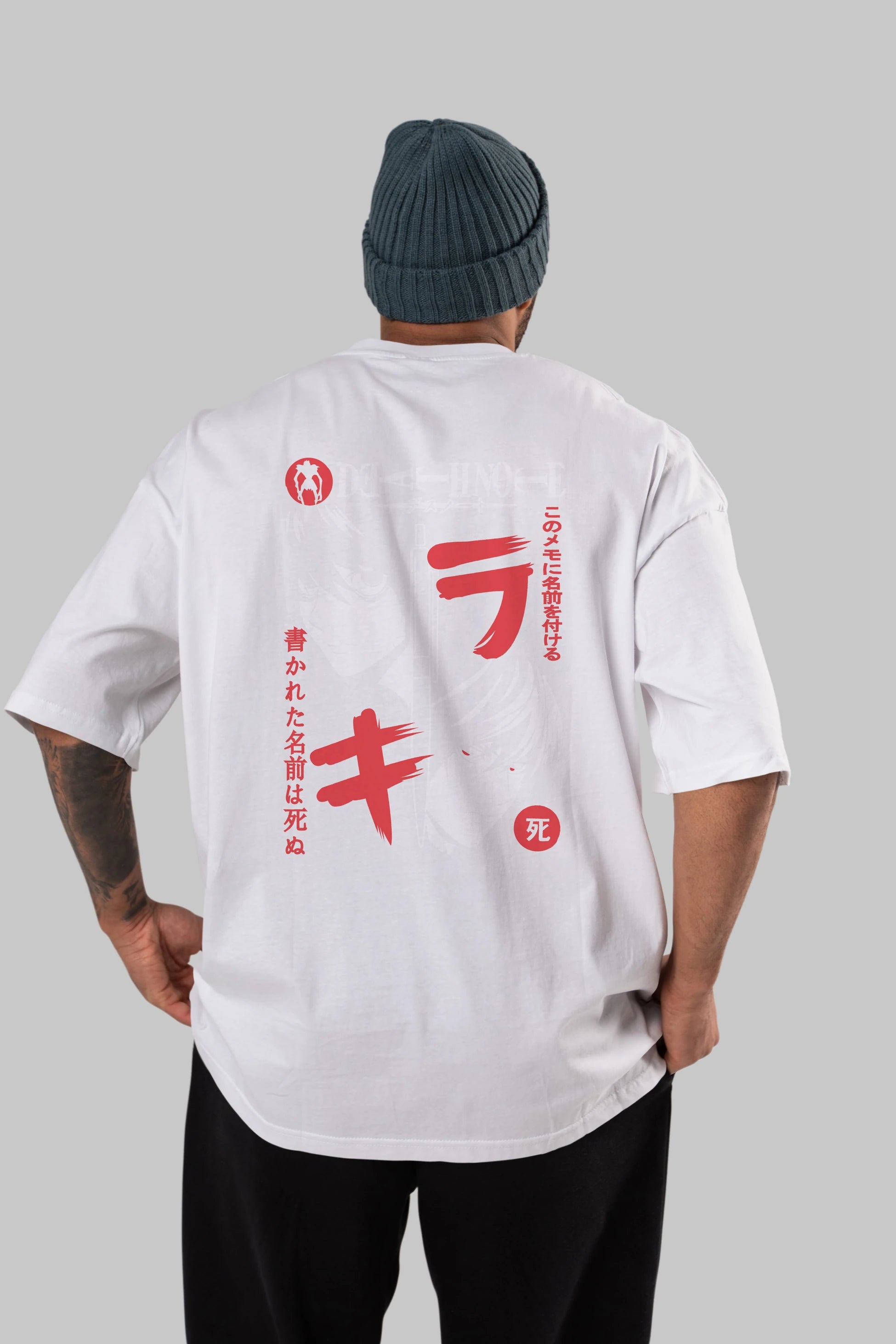 DEATHNOTE L vs KIRA Anime Arka Baskılı Oversize t-shirt Erkek Kadın Unisex