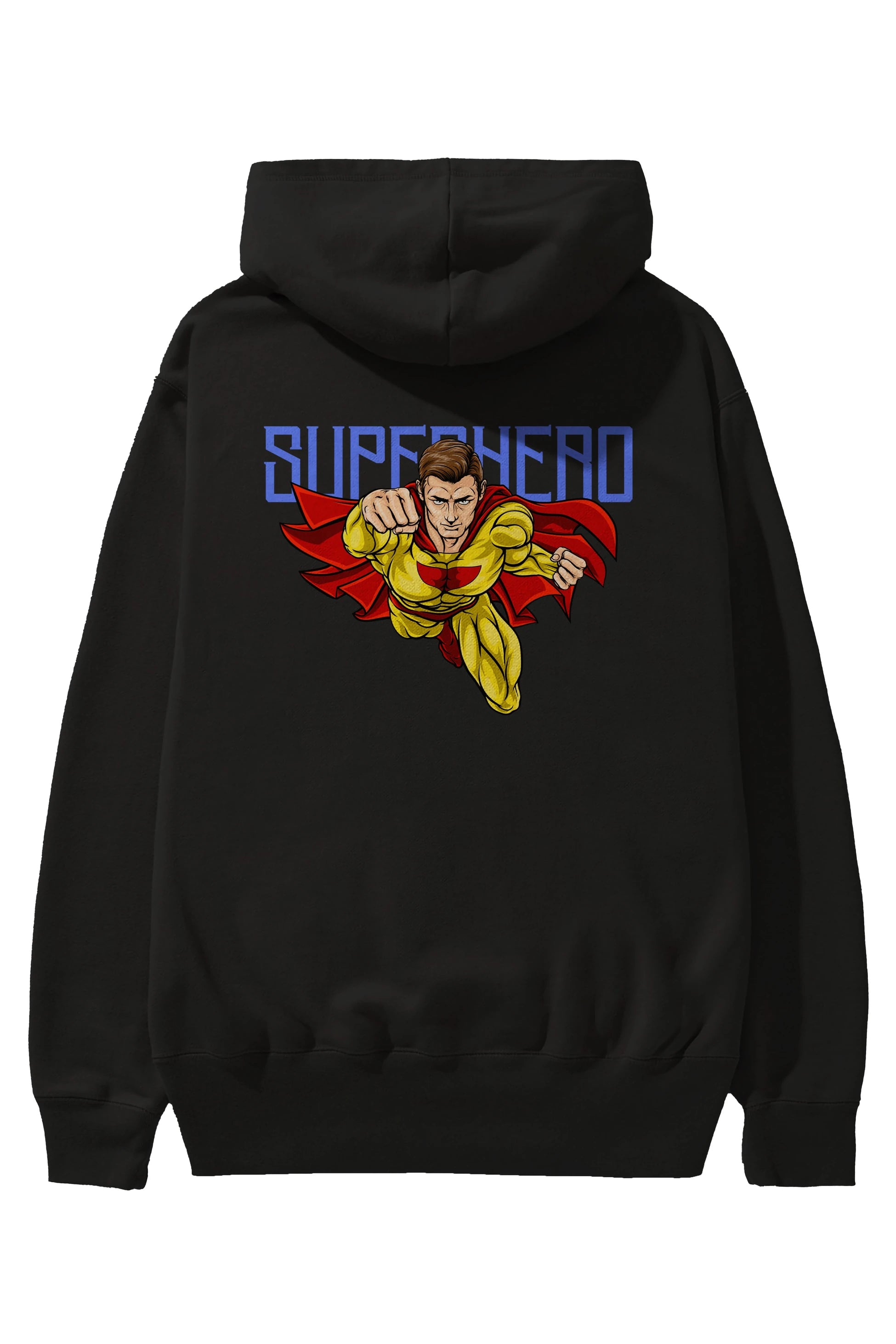 Super Hero Arka Baskılı Oversize Hoodie Kapüşonlu Sweatshirt Erkek Kadın Unisex