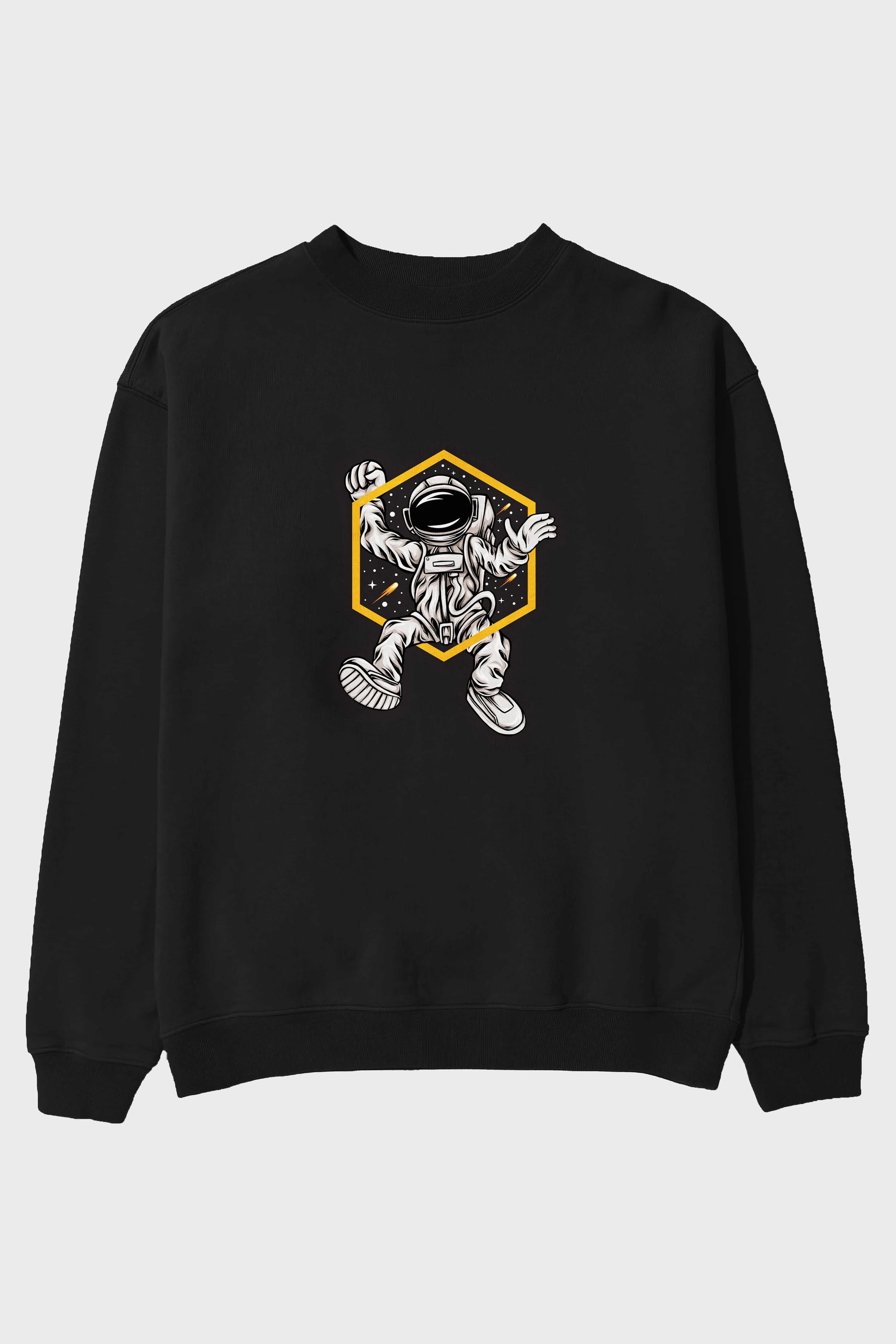 Astrofun Sticker Ön Baskılı Oversize Sweatshirt Erkek Kadın Unisex