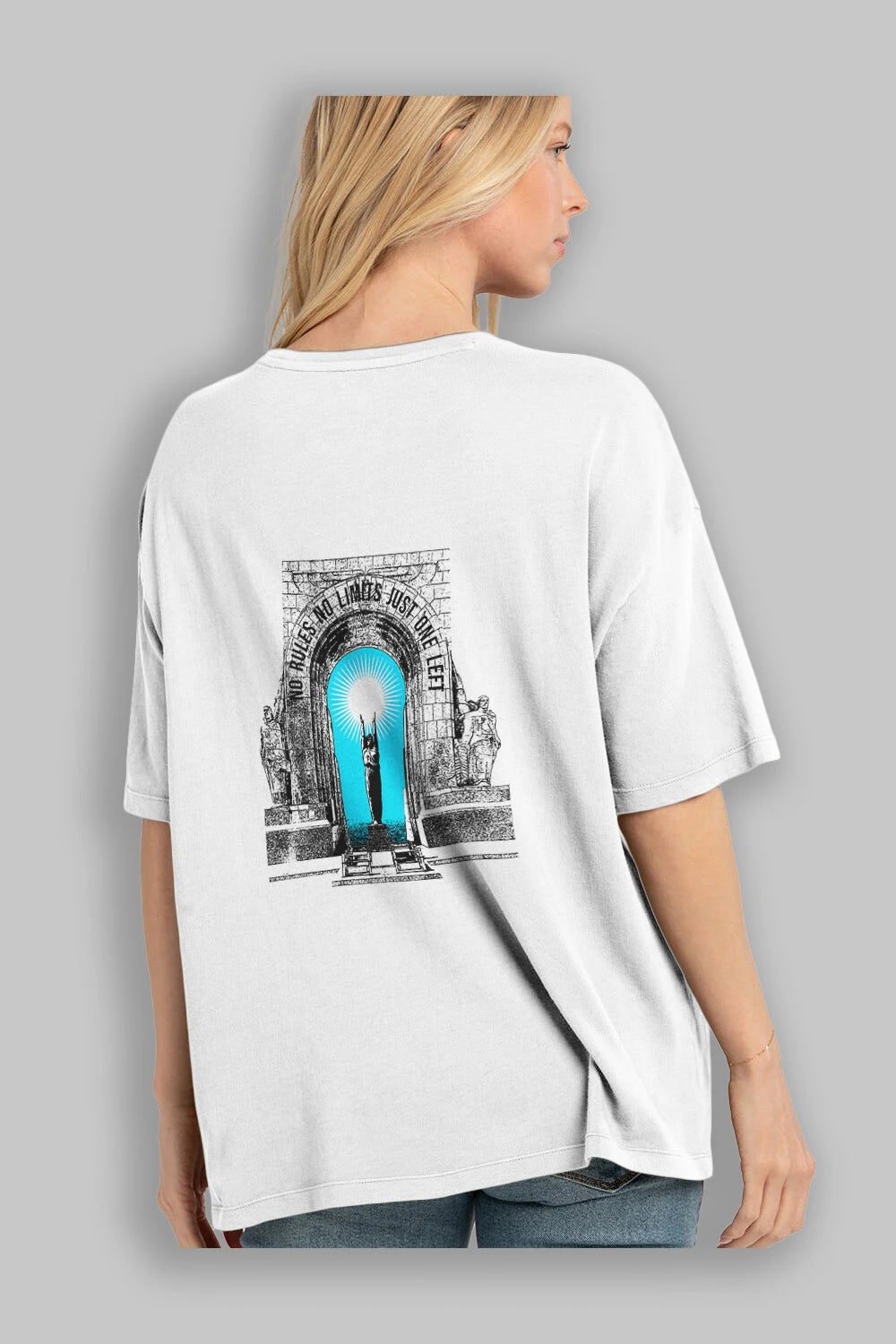 No Rules No Limits Arka Baskılı Oversize t-shirt Erkek Kadın Unisex