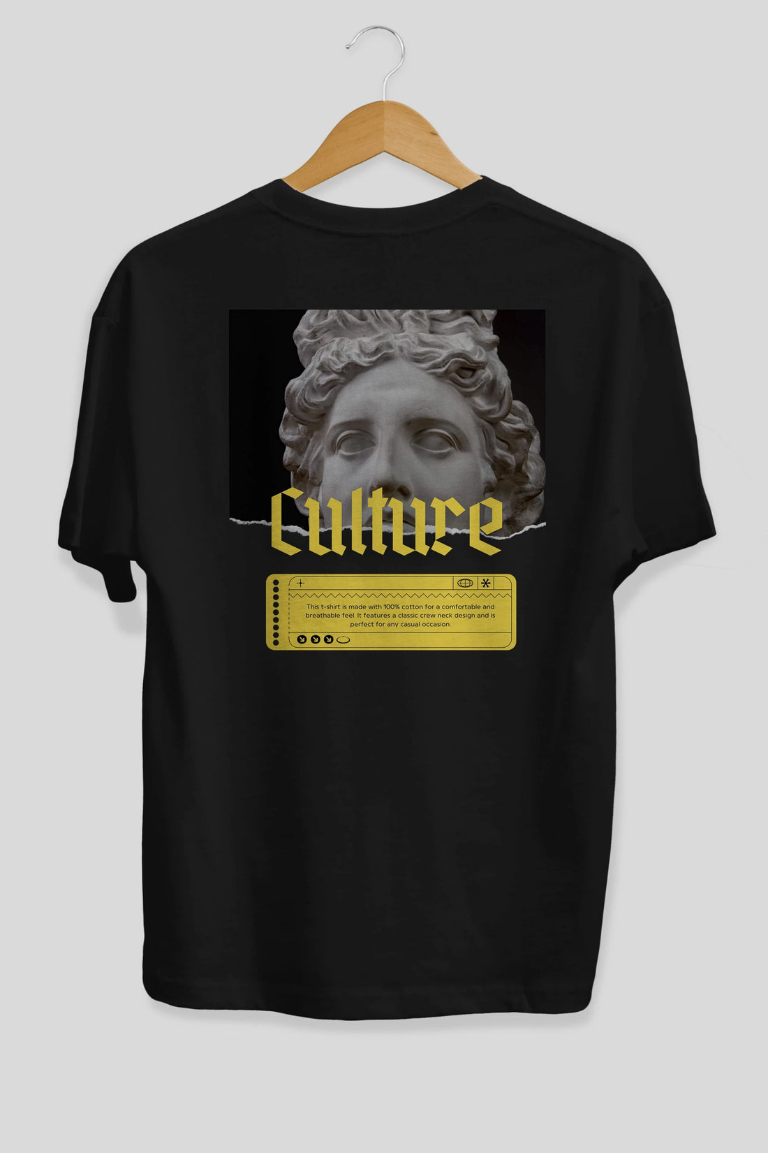 Culture Yazılı Arka Baskılı Oversize t-shirt Erkek Kadın Unisex