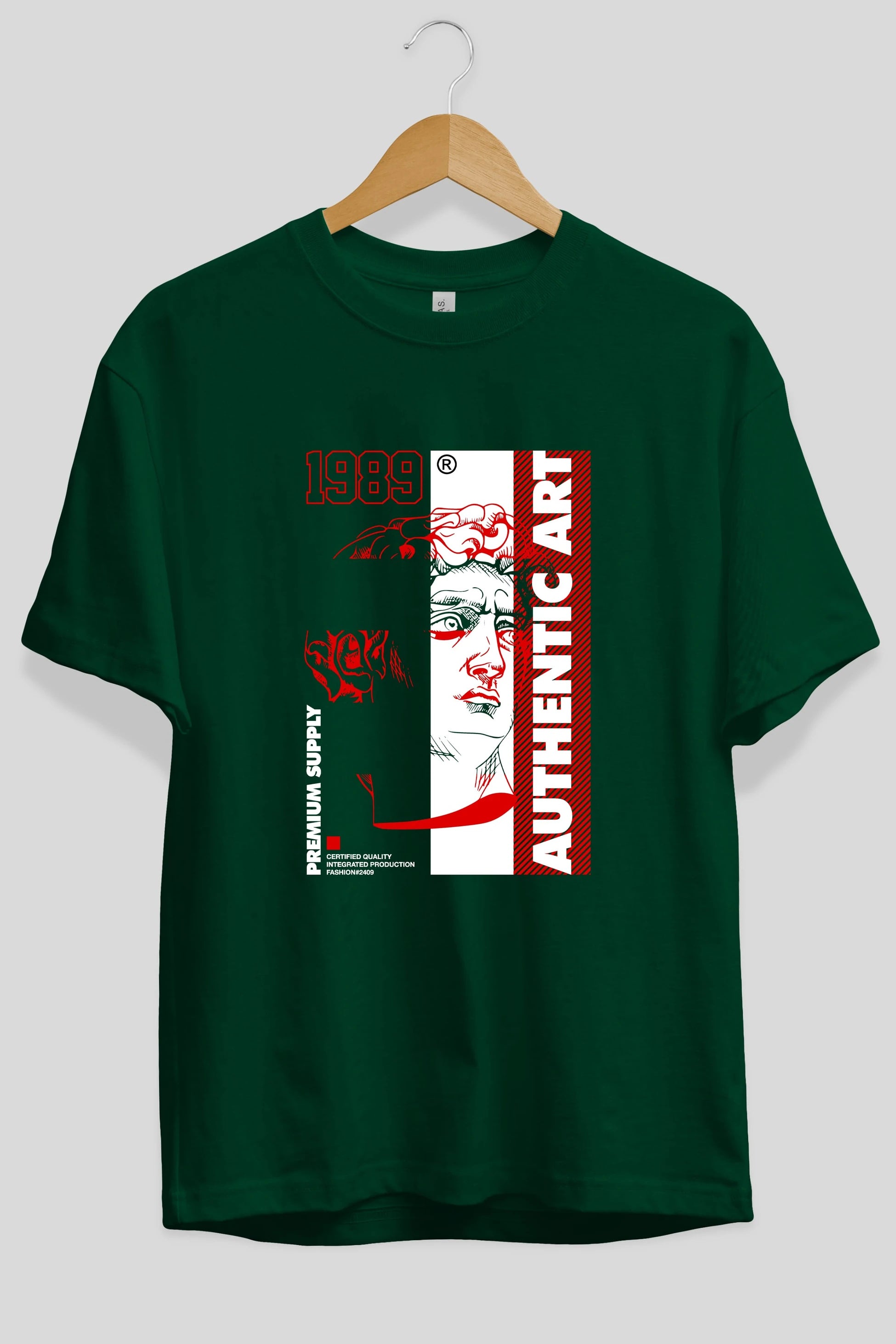 Authentic Art Ön Baskılı Oversize t-shirt Erkek Kadın Unisex