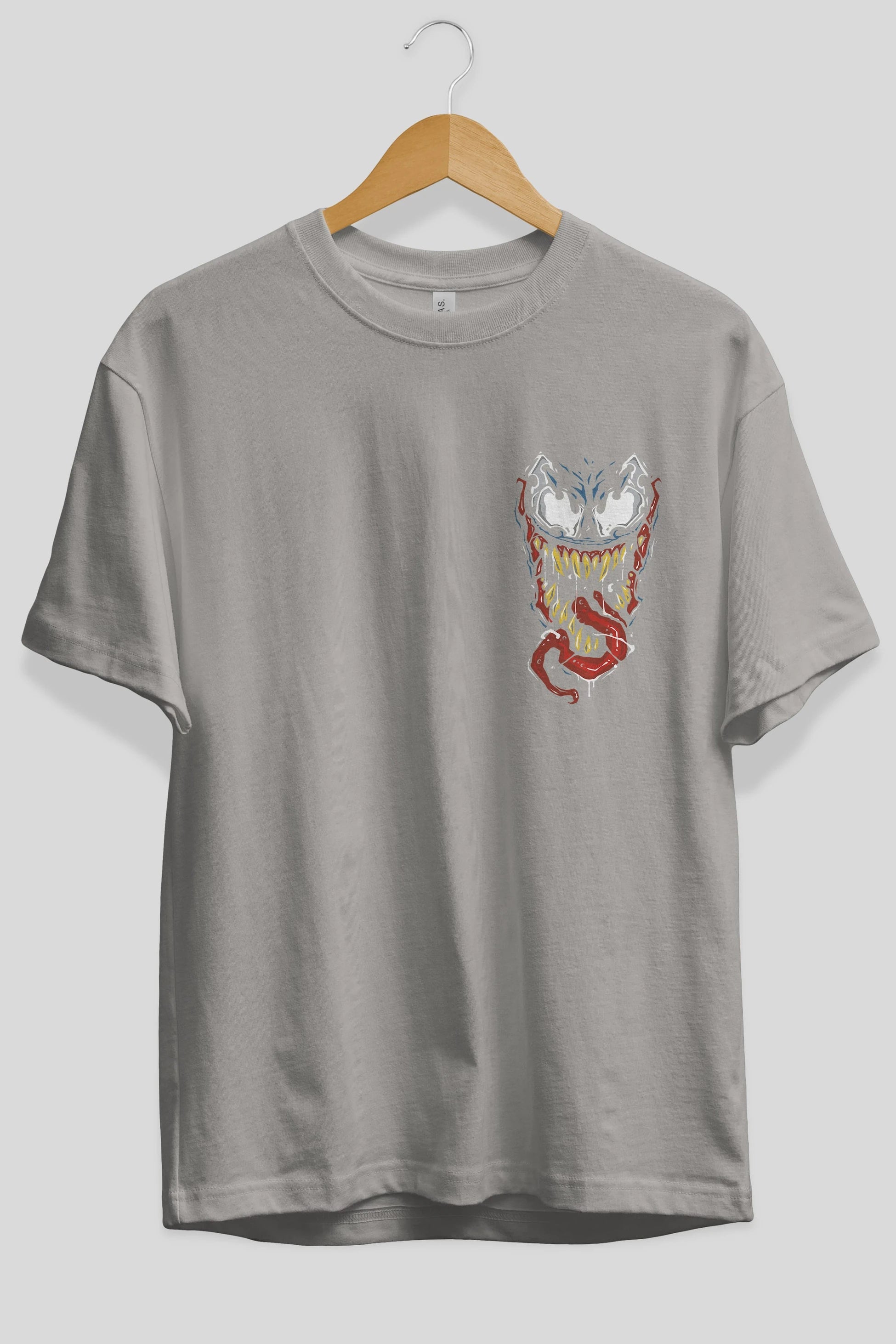 Venom (15) Ön Sol Baskılı Oversize t-shirt Erkek Kadın Unisex %100 Pamuk Bisiklet Yaka tişort