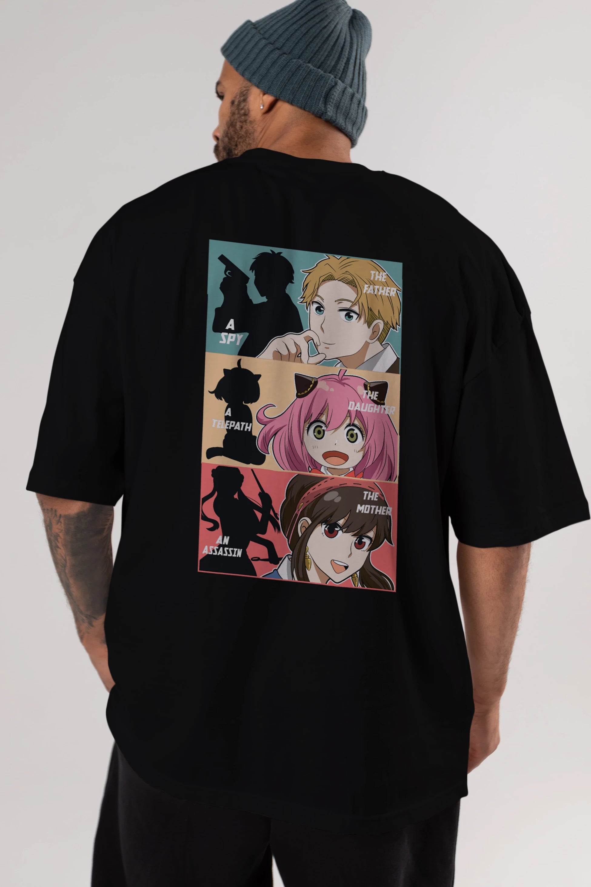 SPY X FAMILY Anime Arka Baskılı Oversize t-shirt Erkek Kadın Unisex