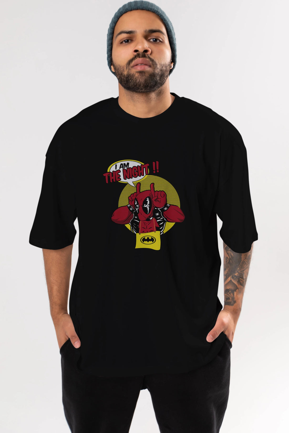 Deadpool (1) Ön Baskılı Oversize t-shirt Erkek Kadın Unisex %100 Pamuk Bisiklet Yaka tişort