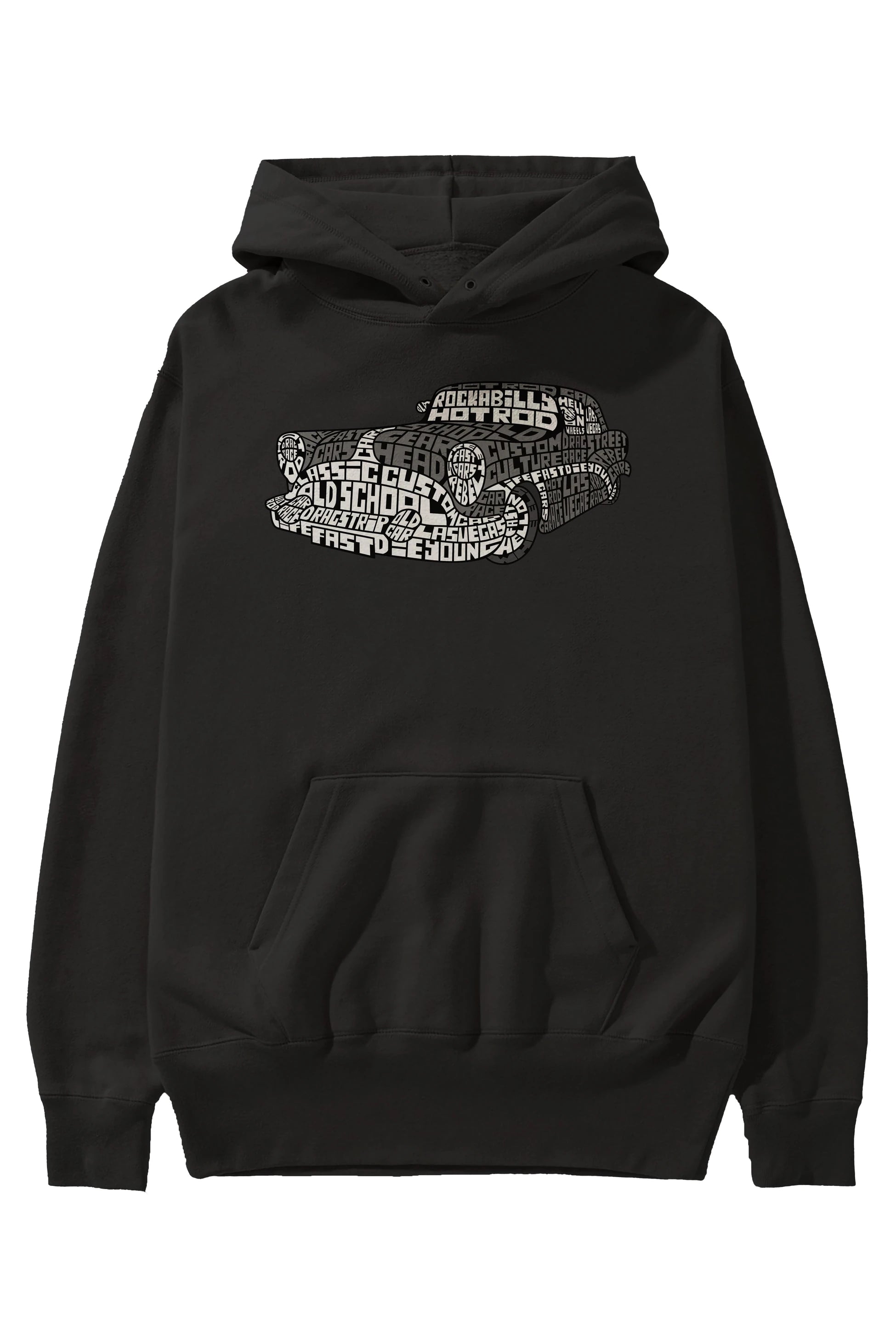 Hotrod Ön Baskılı Hoodie Oversize Kapüşonlu Sweatshirt Erkek Kadın Unisex