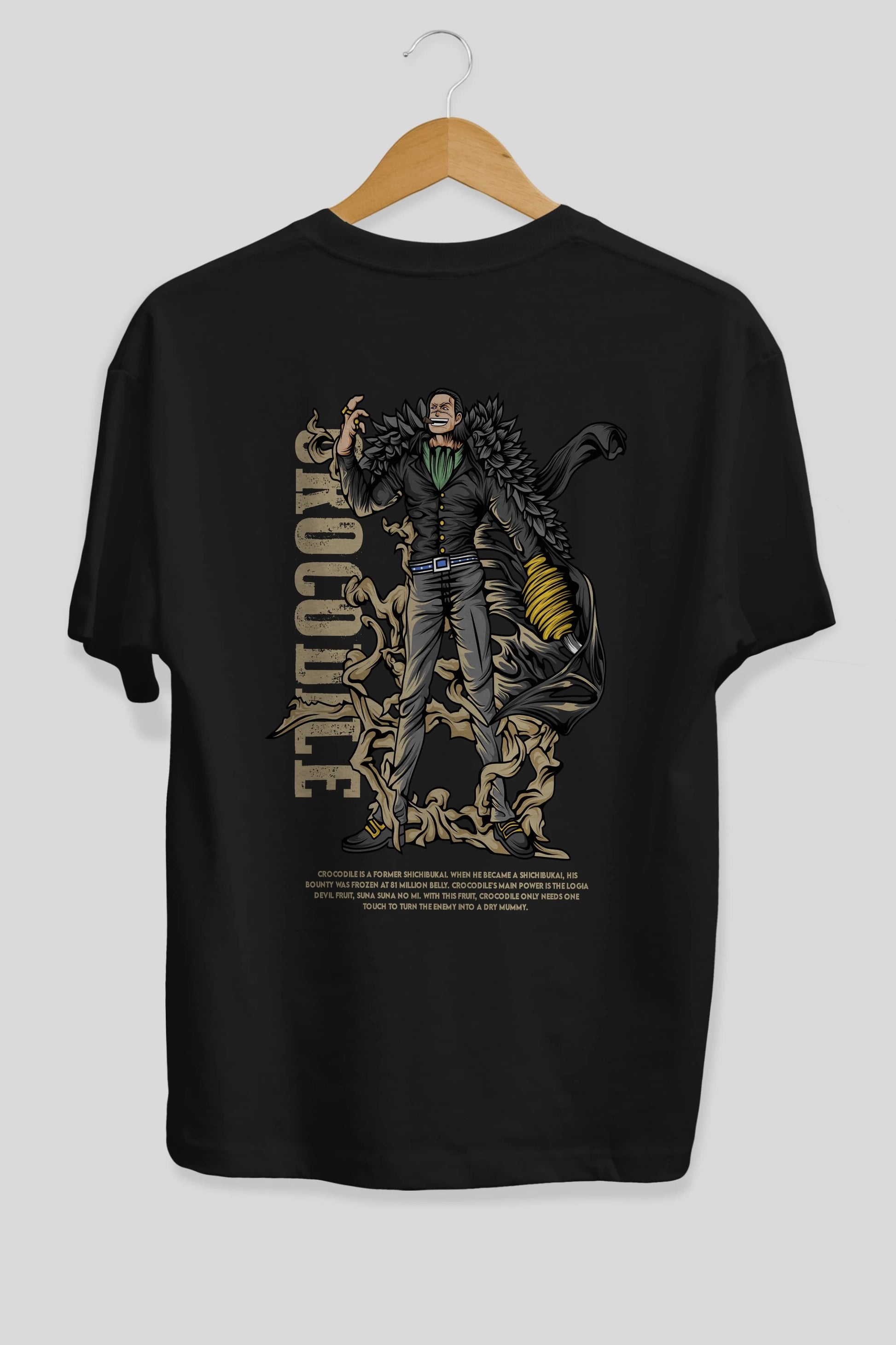Crocodile Anime Arka Baskılı Oversize t-shirt Erkek Kadın Unisex