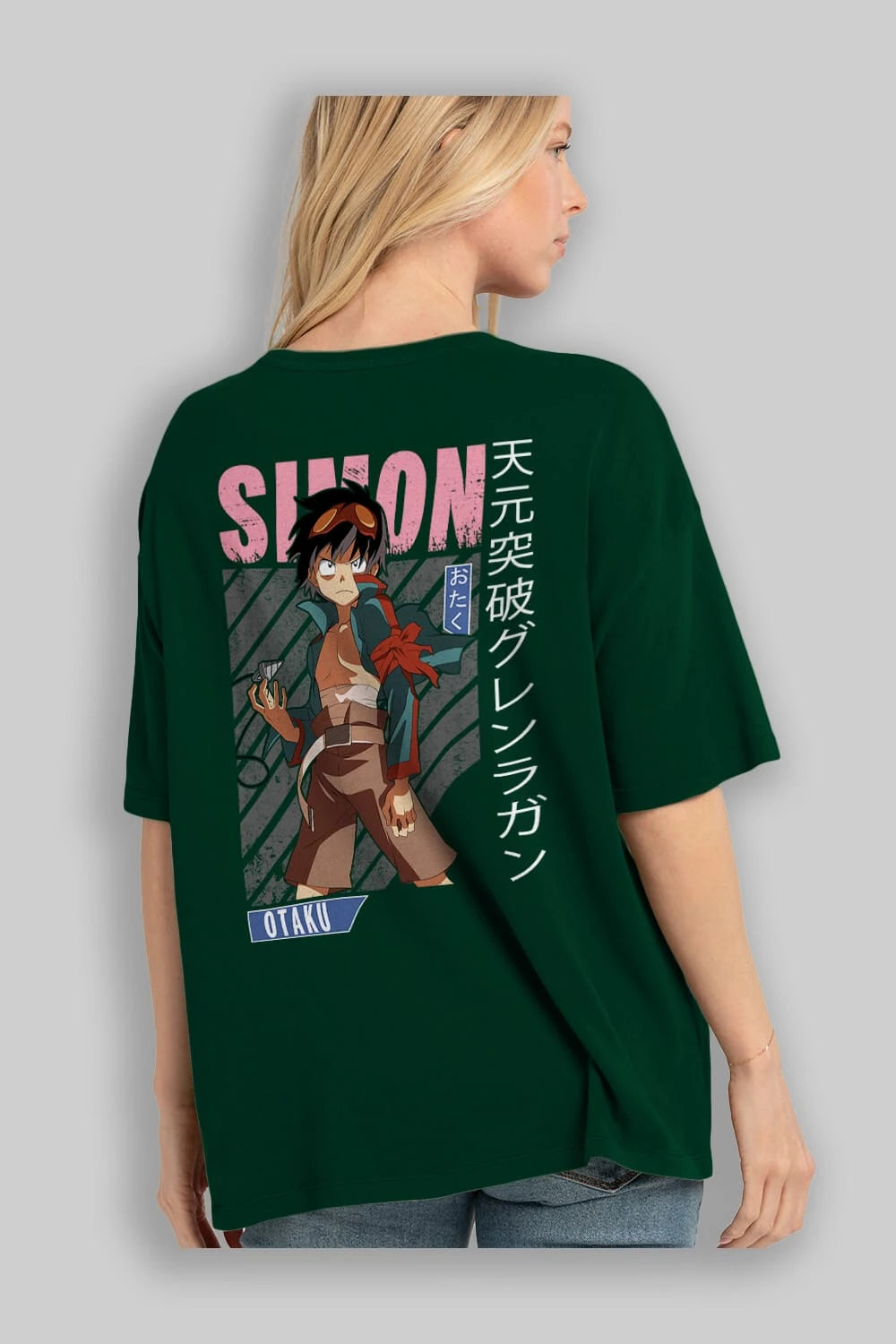 Simon 5 Anime Arka Baskılı Oversize t-shirt Erkek Kadın Unisex
