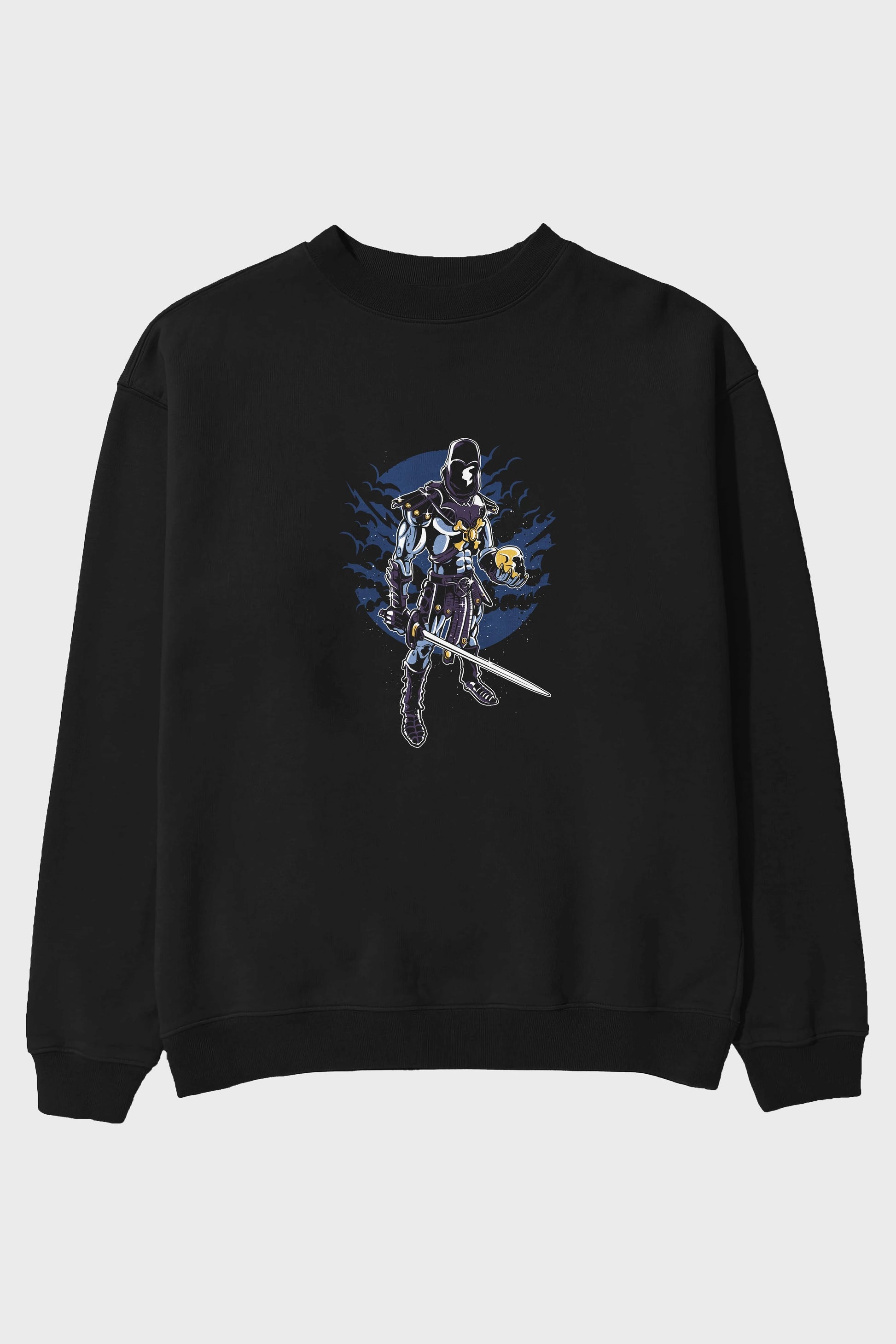 Skeleton King Ön Baskılı Oversize Sweatshirt Erkek Kadın Unisex