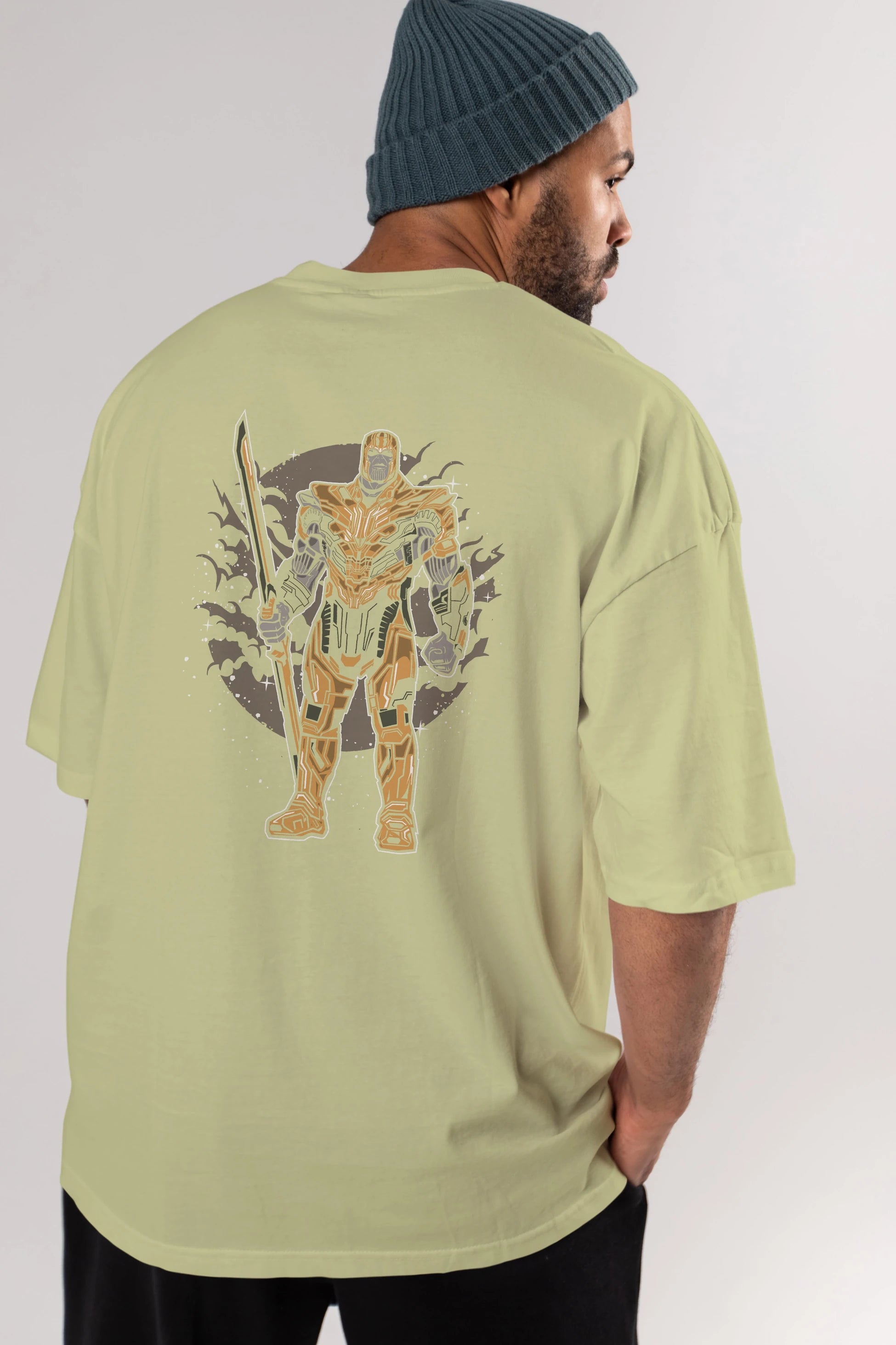 Thanos Arka Baskılı Oversize t-shirt Erkek Kadın Unisex %100 Pamuk