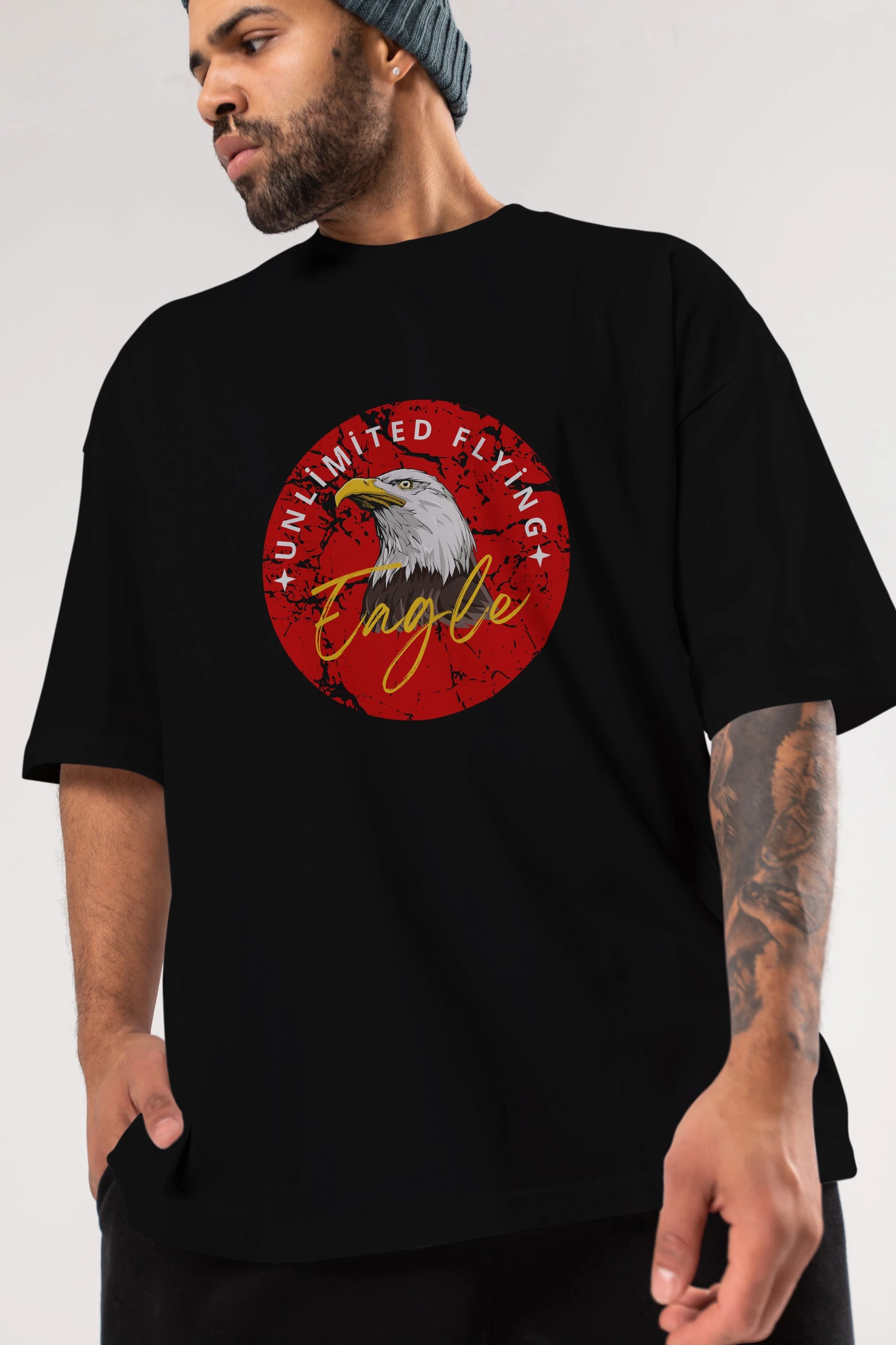 Unlimited Flying Yazılı Ön Baskılı Oversize t-shirt Erkek Kadın Unisex