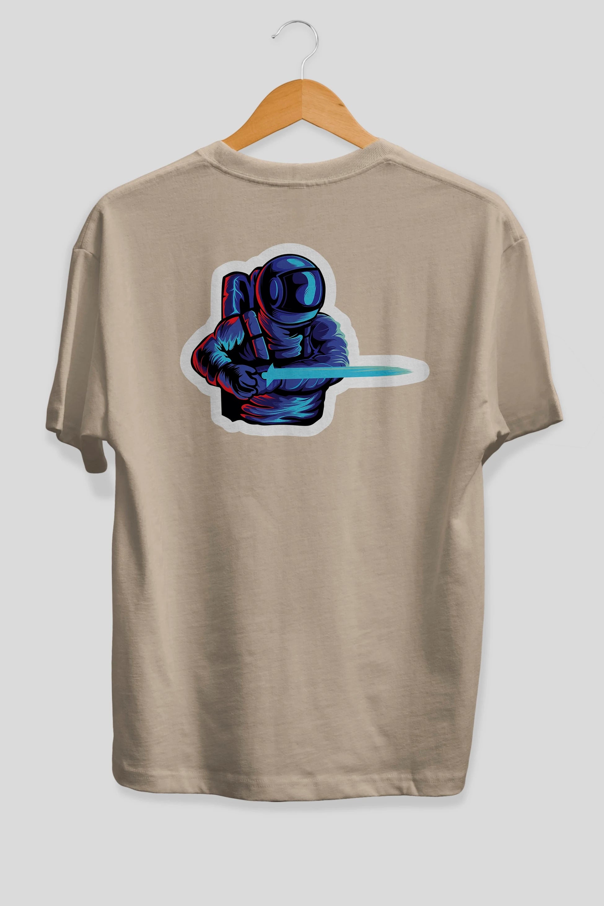 Astro Knight Sticker Arka Baskılı Oversize t-shirt Erkek Kadın Unisex