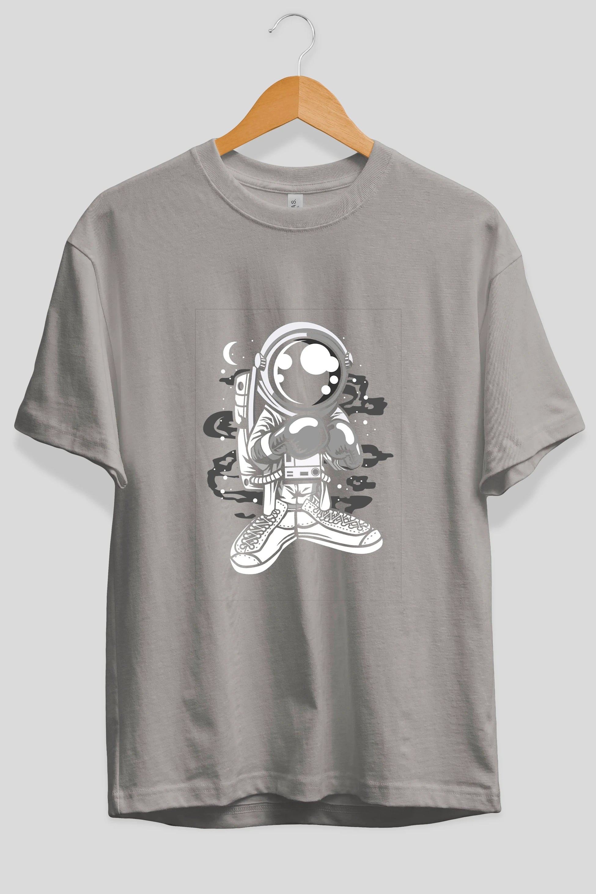 Astronaut Boxer Ön Baskılı Oversize t-shirt Erkek Kadın Unisex