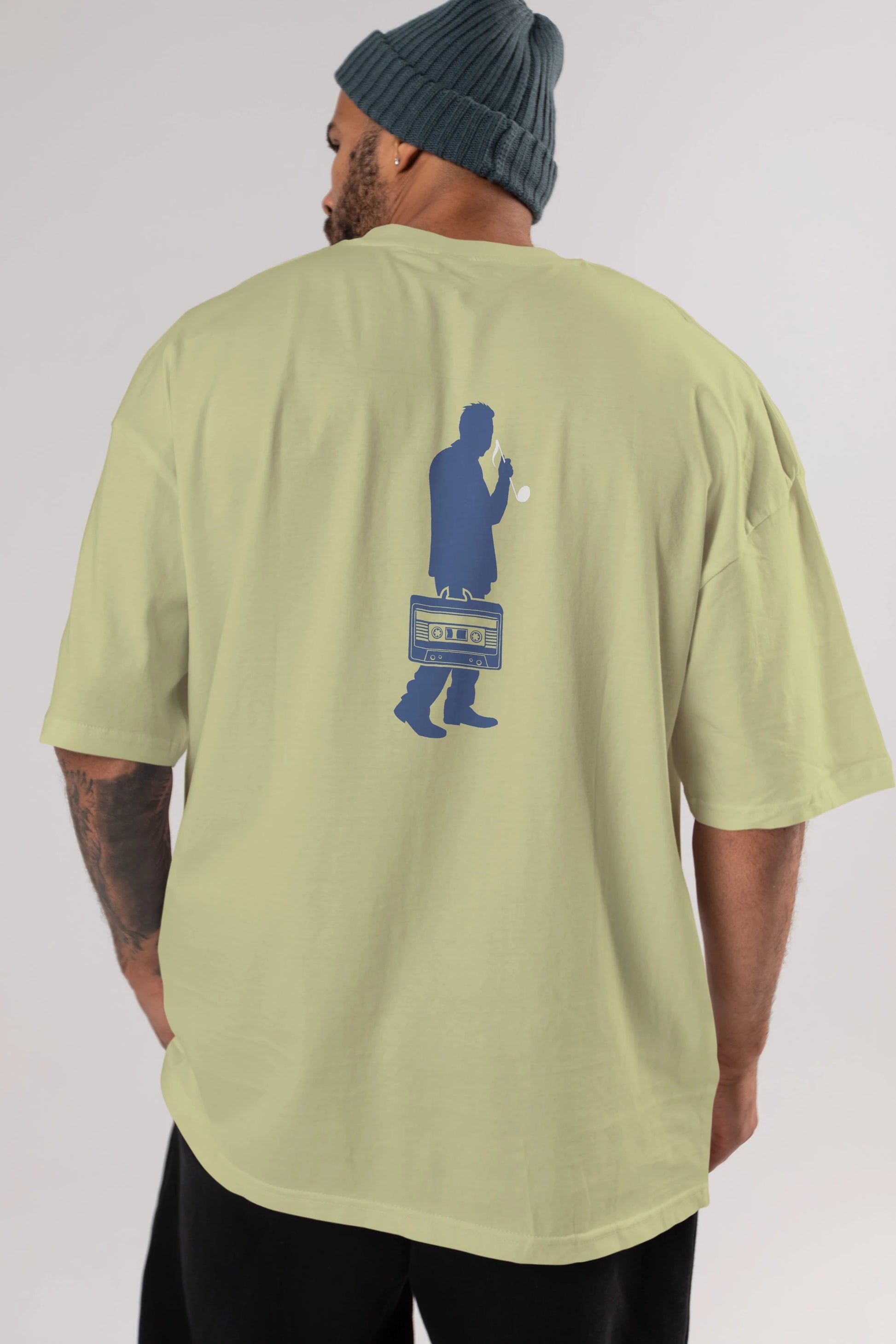 Sound Collector Arka Baskılı Oversize t-shirt %100 pamuk Erkek Kadın Unisex