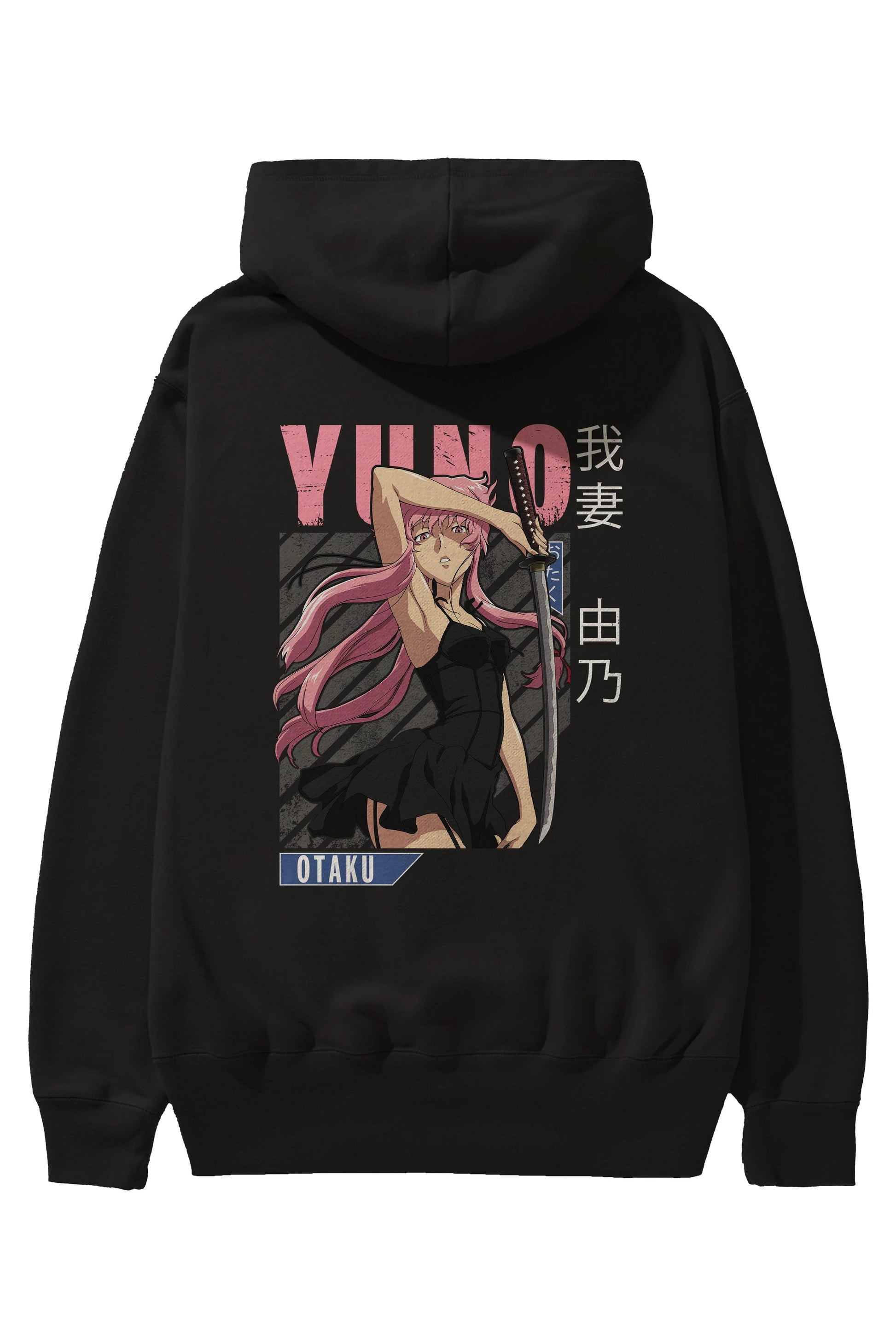Yuno Gasai 5 Anime Arka Baskılı Hoodie Oversize Kapüşonlu Sweatshirt Erkek Kadın Unisex