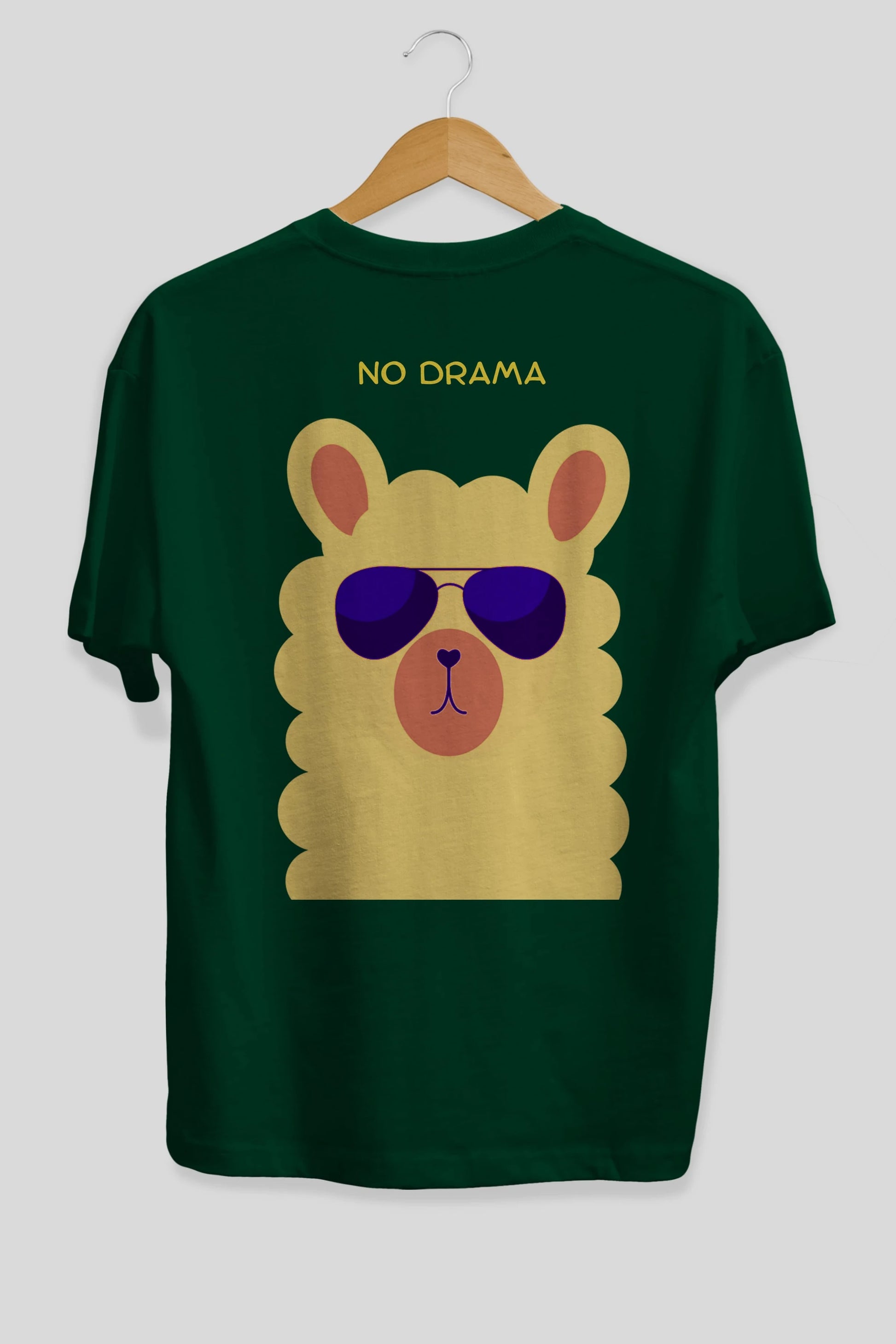 No Drama Yazılı Lama Arka Baskılı Oversize t-shirt Erkek Kadın Unisex