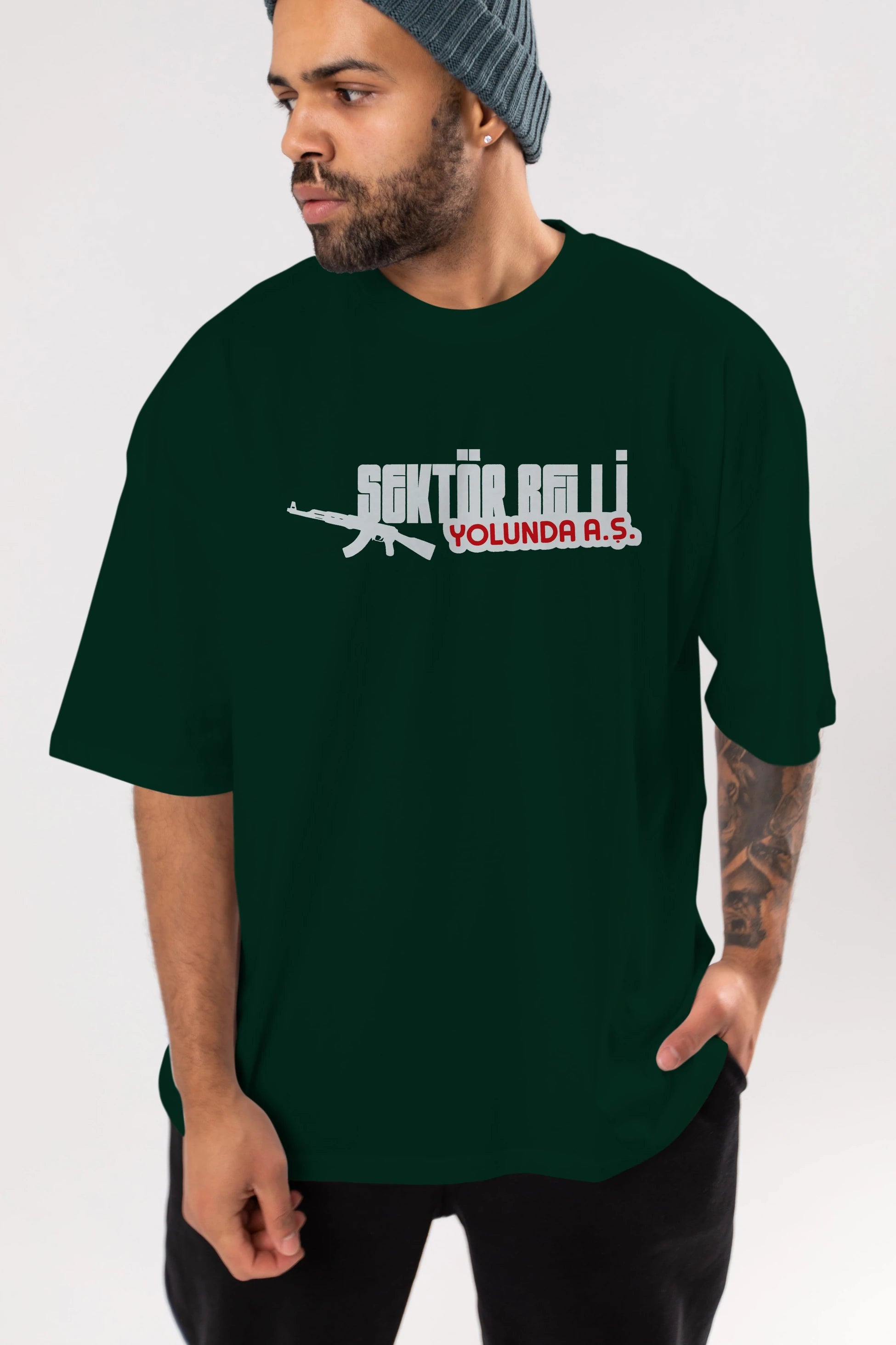 Sektör Belli Ön Baskılı Oversize t-shirt %100 pamuk Erkek Kadın Unisex