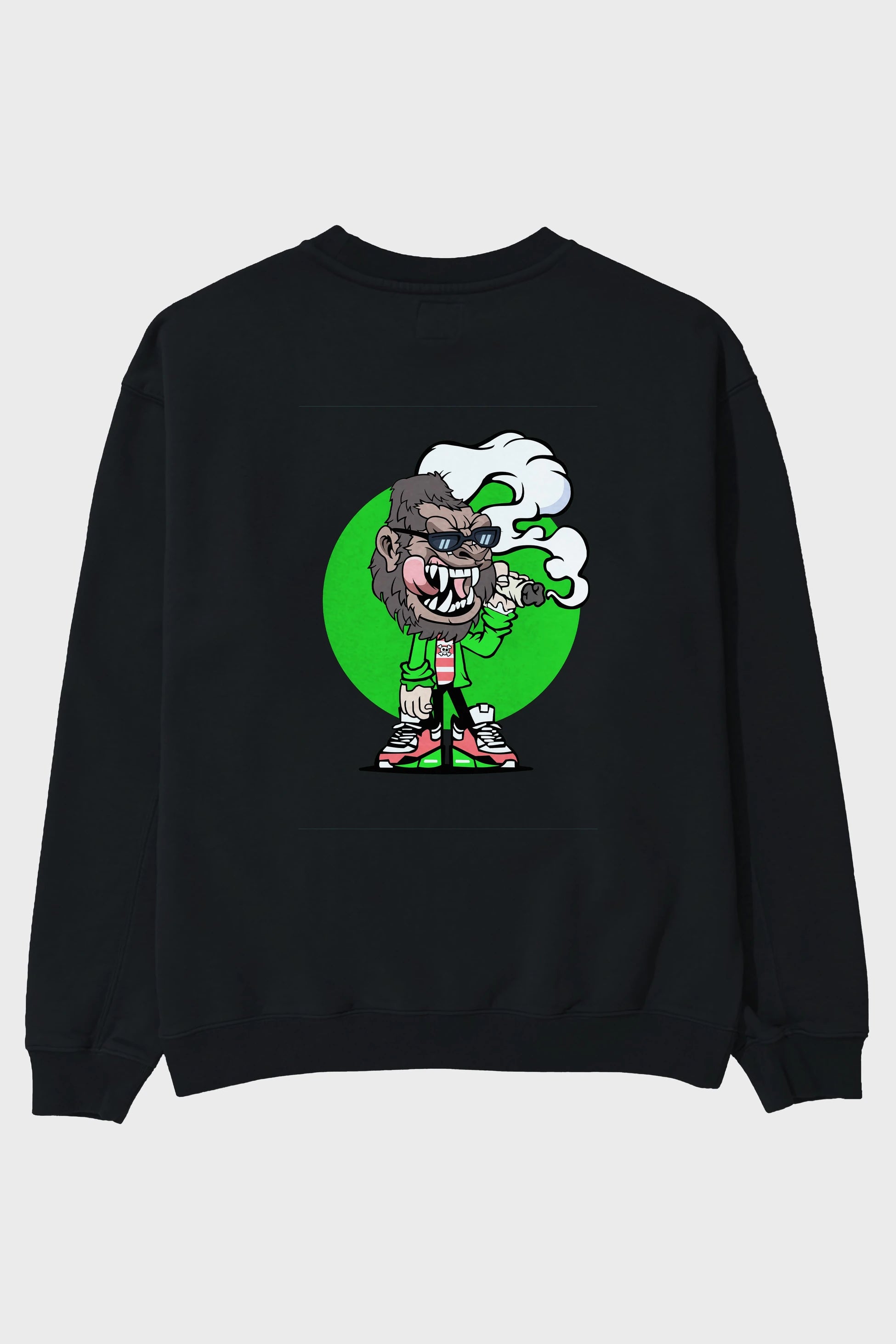 Gorilla Smoker Arka Baskılı Oversize Sweatshirt Erkek Kadın Unisex