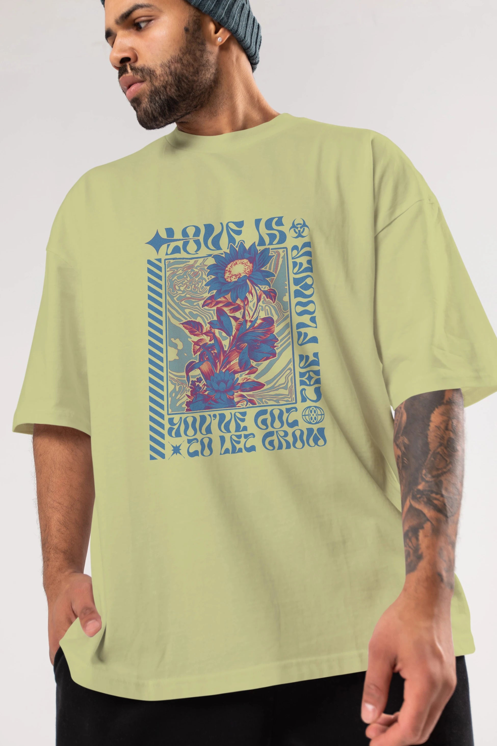 Love is the flower you've got to let grow Ön Baskılı Oversize t-shirt Erkek Kadın Unisex