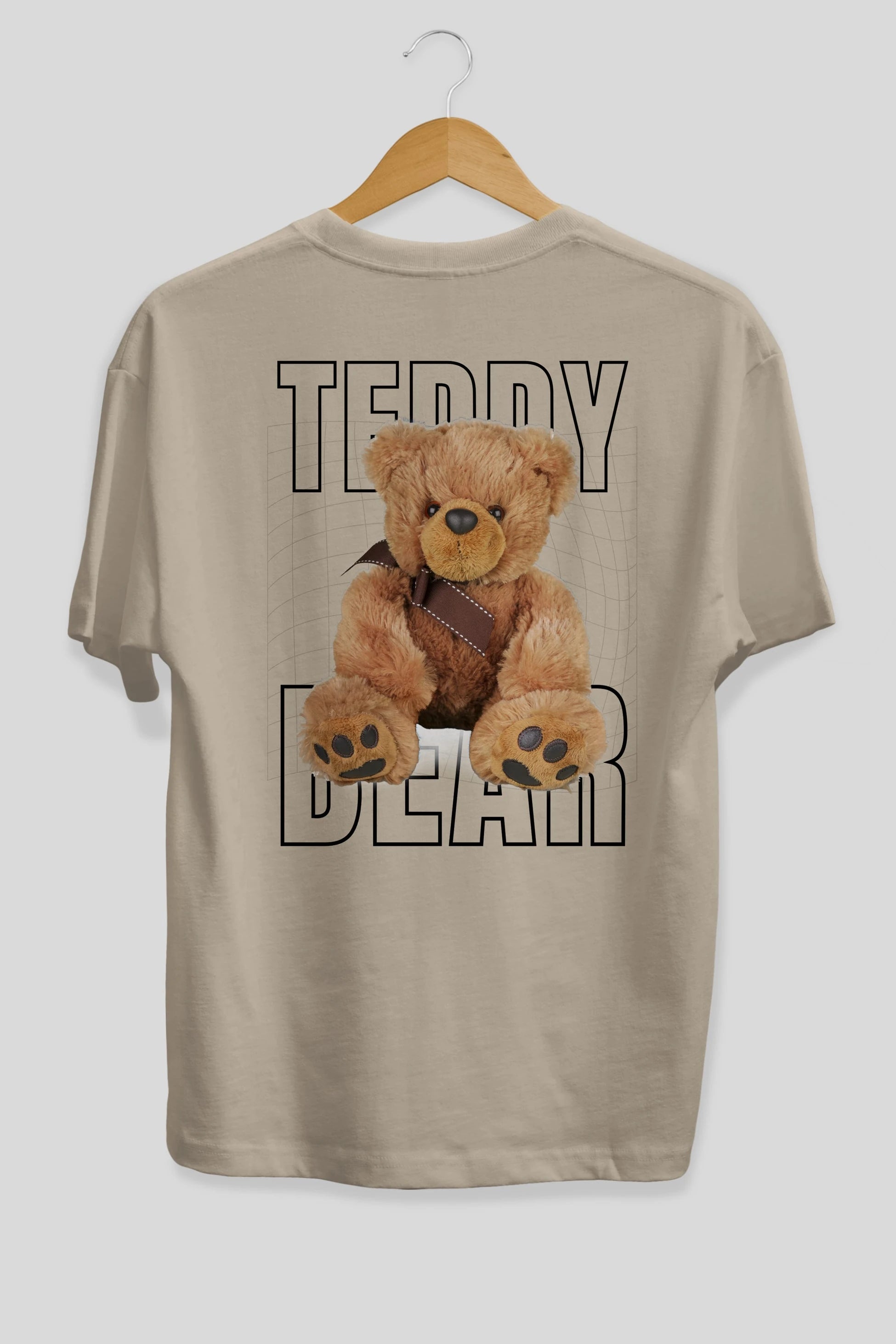 Teddy Bear Yazılı Arka Baskılı Oversize t-shirt Erkek Kadın Unisex